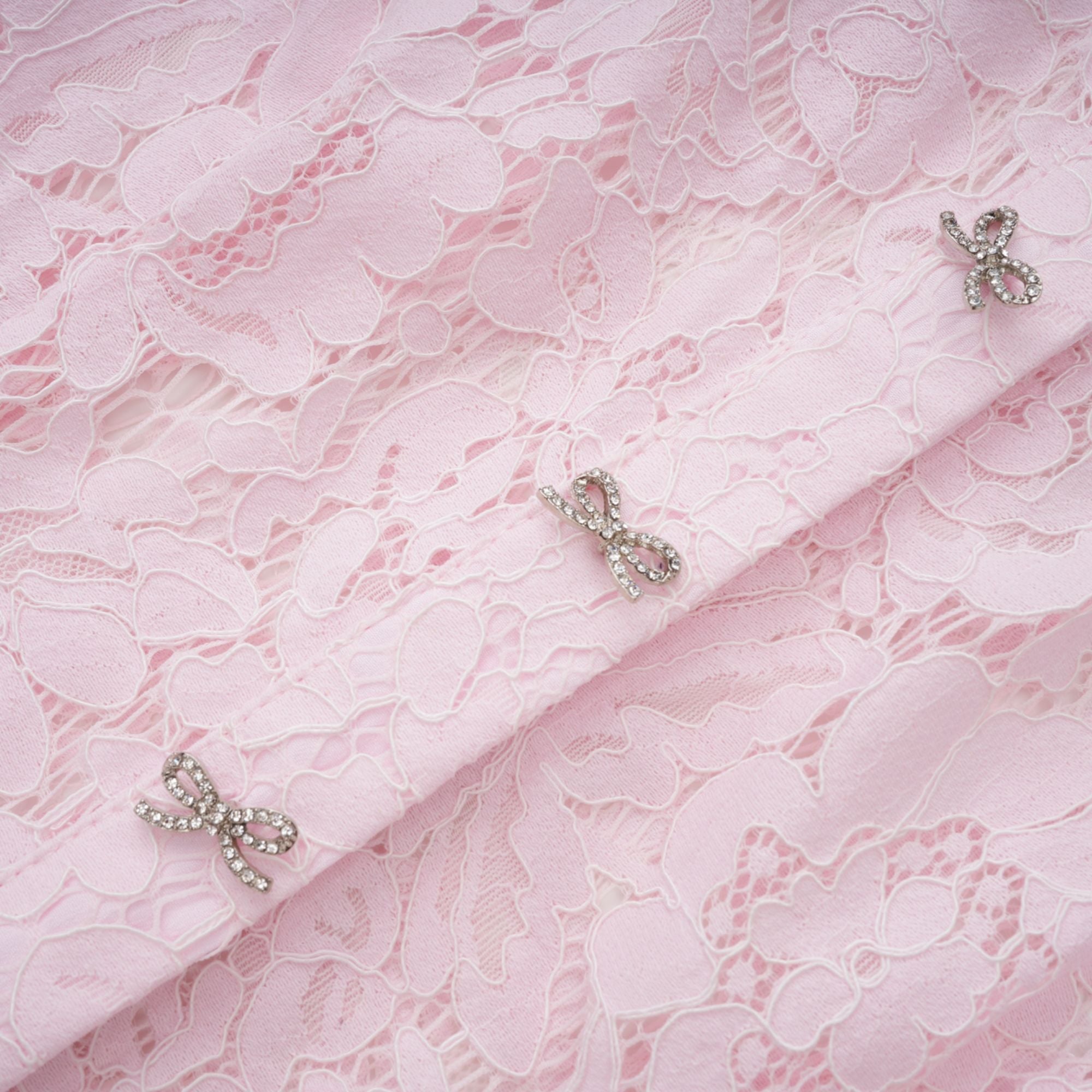 Sabine Pink Floral Lace Mermaid Midi Dress (Final Sale-US Only)