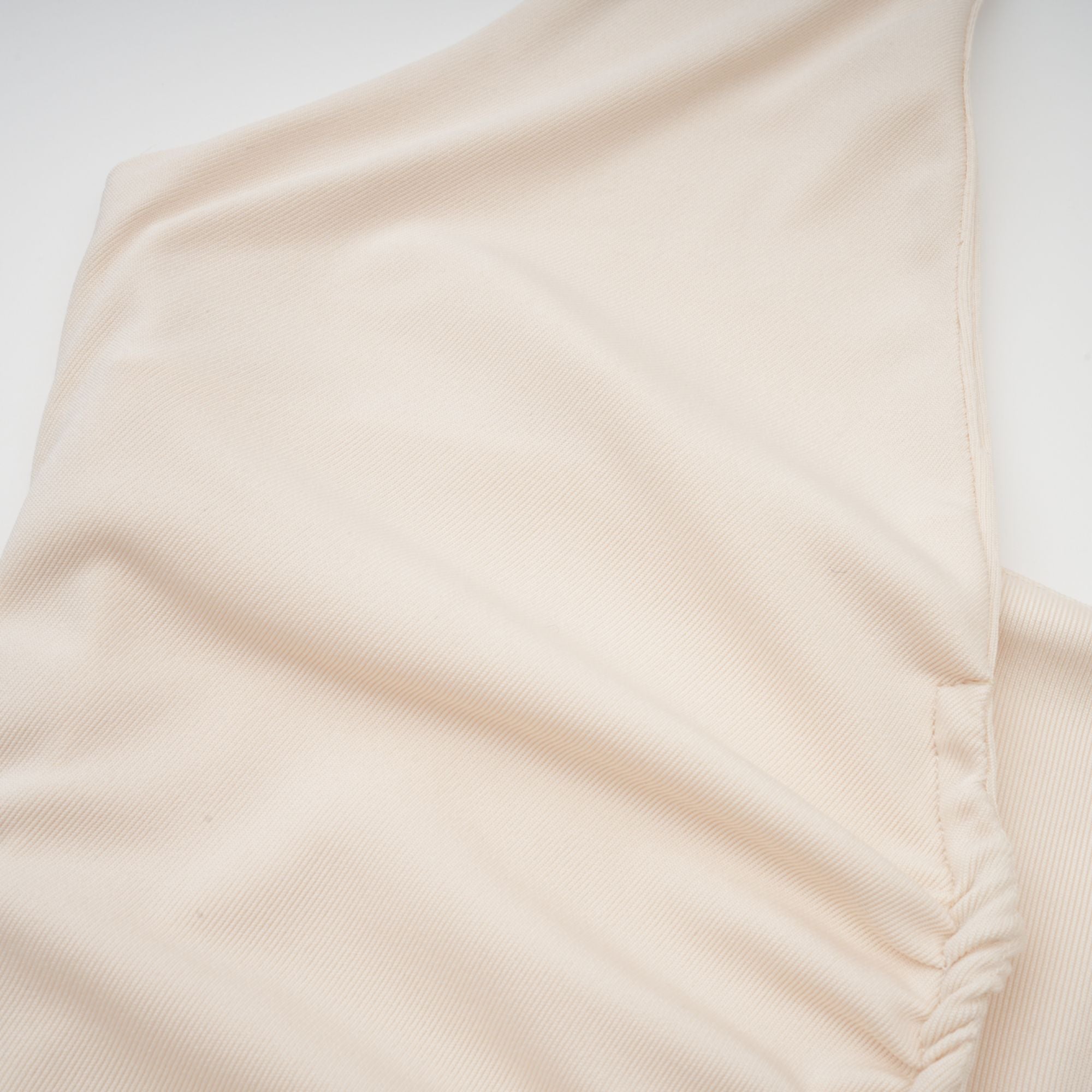 Géraldine white deep V-neck draped maxi dress