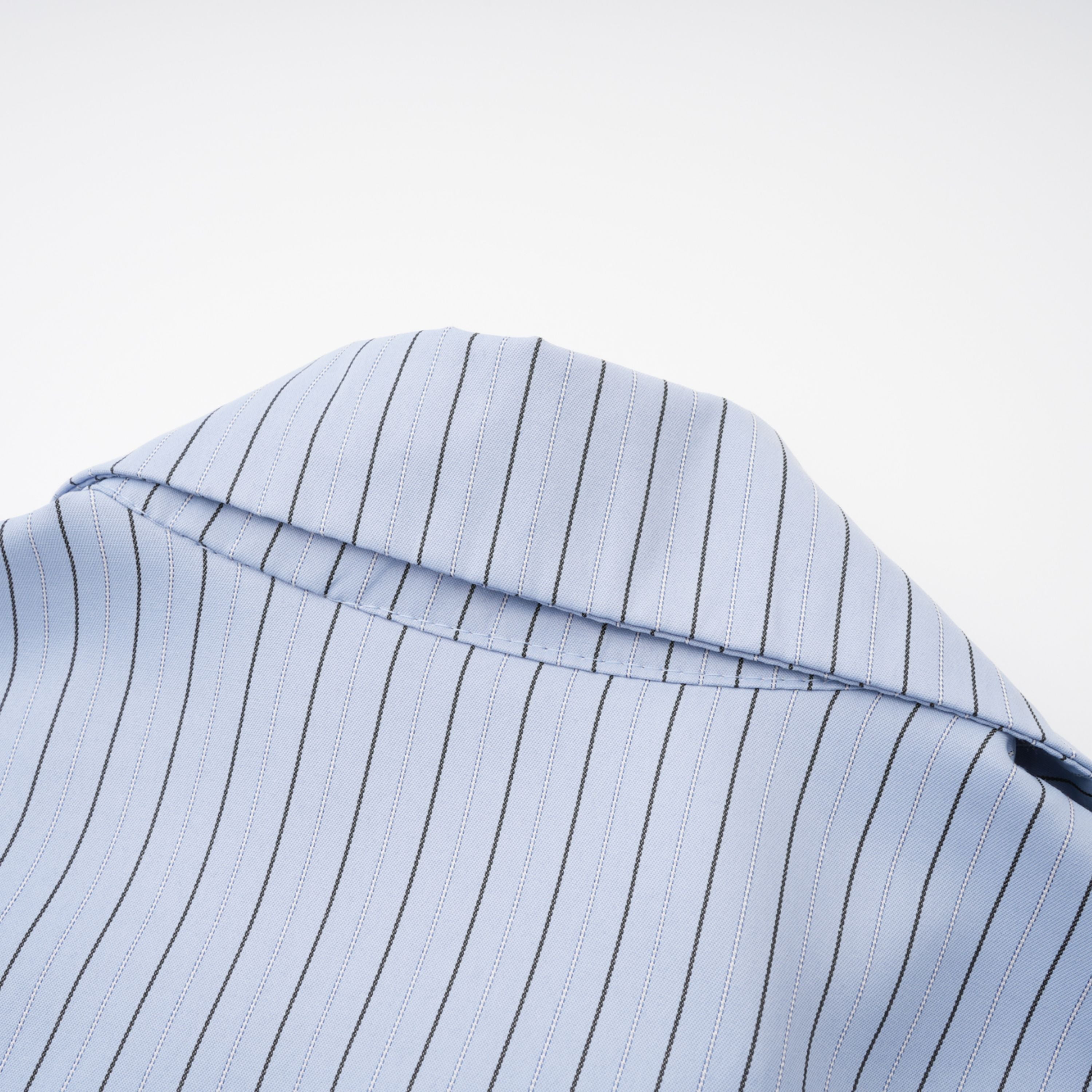 Torhild Blue 3D Petal Pinstriped Shirt