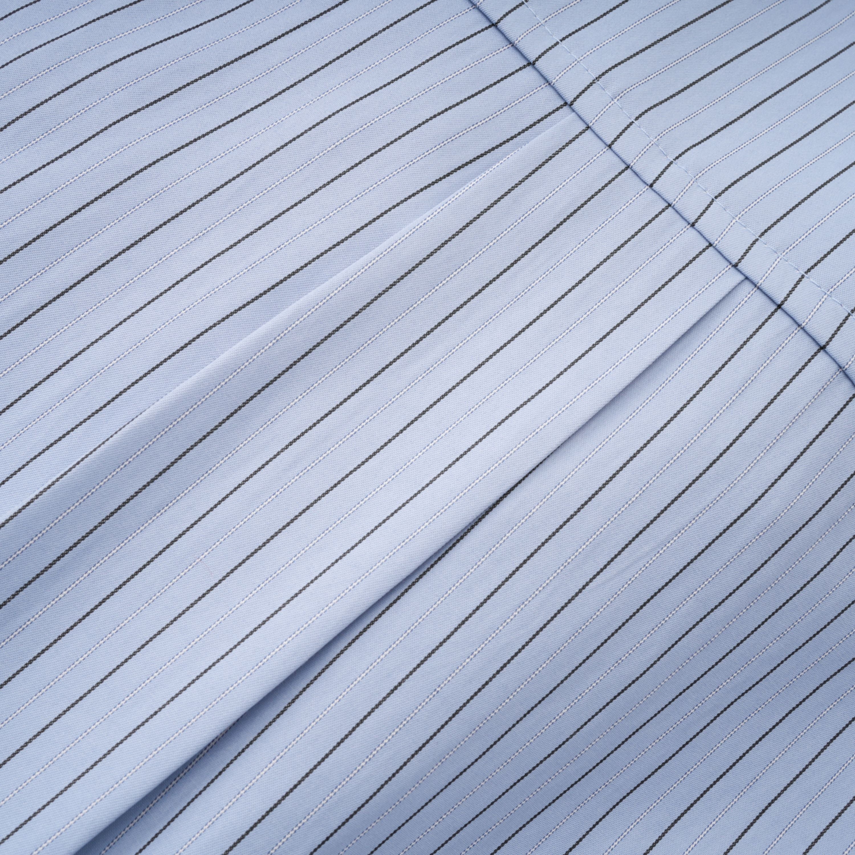 Torhild Blue 3D Petal Pinstriped Shirt