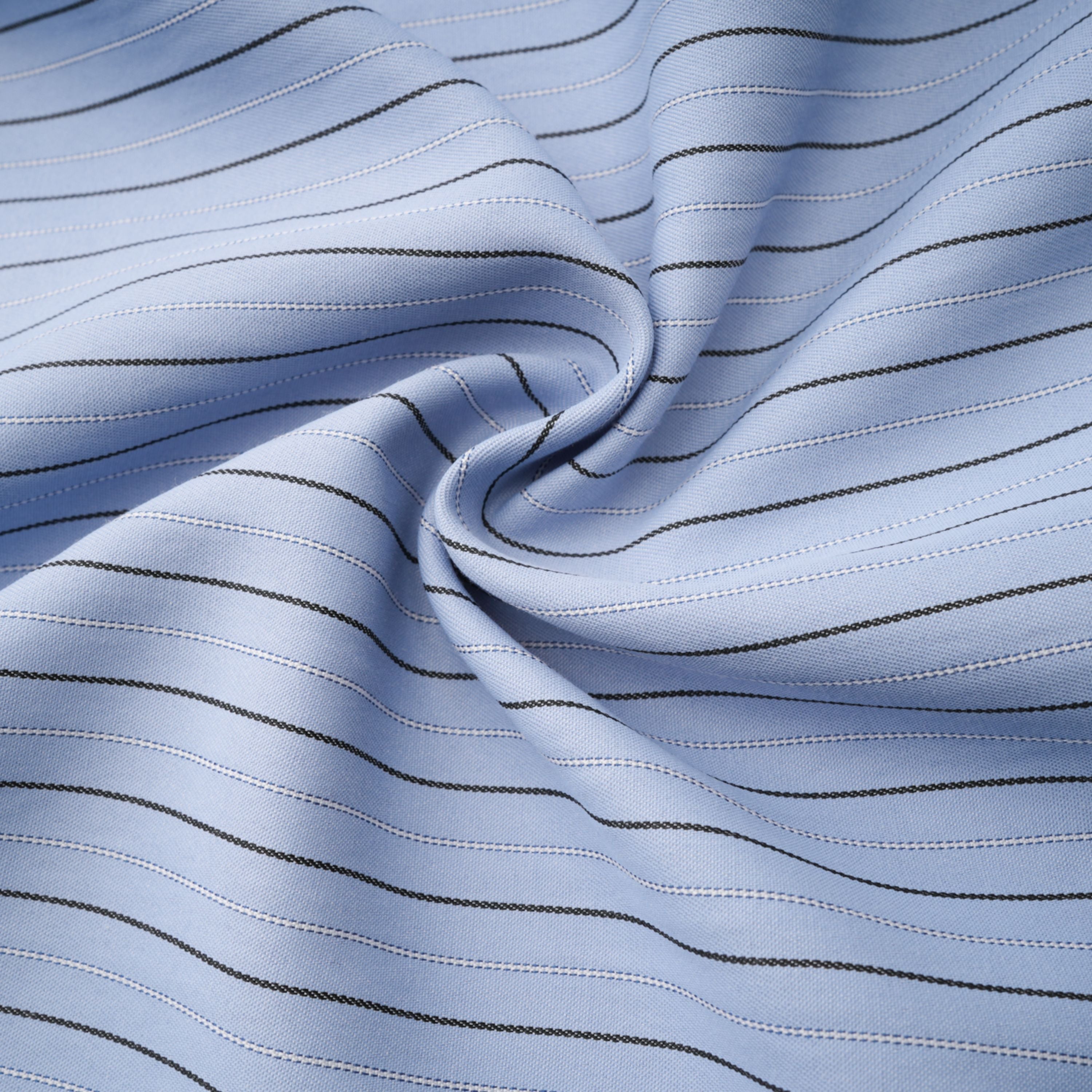 Torhild Blue 3D Petal Pinstriped Shirt