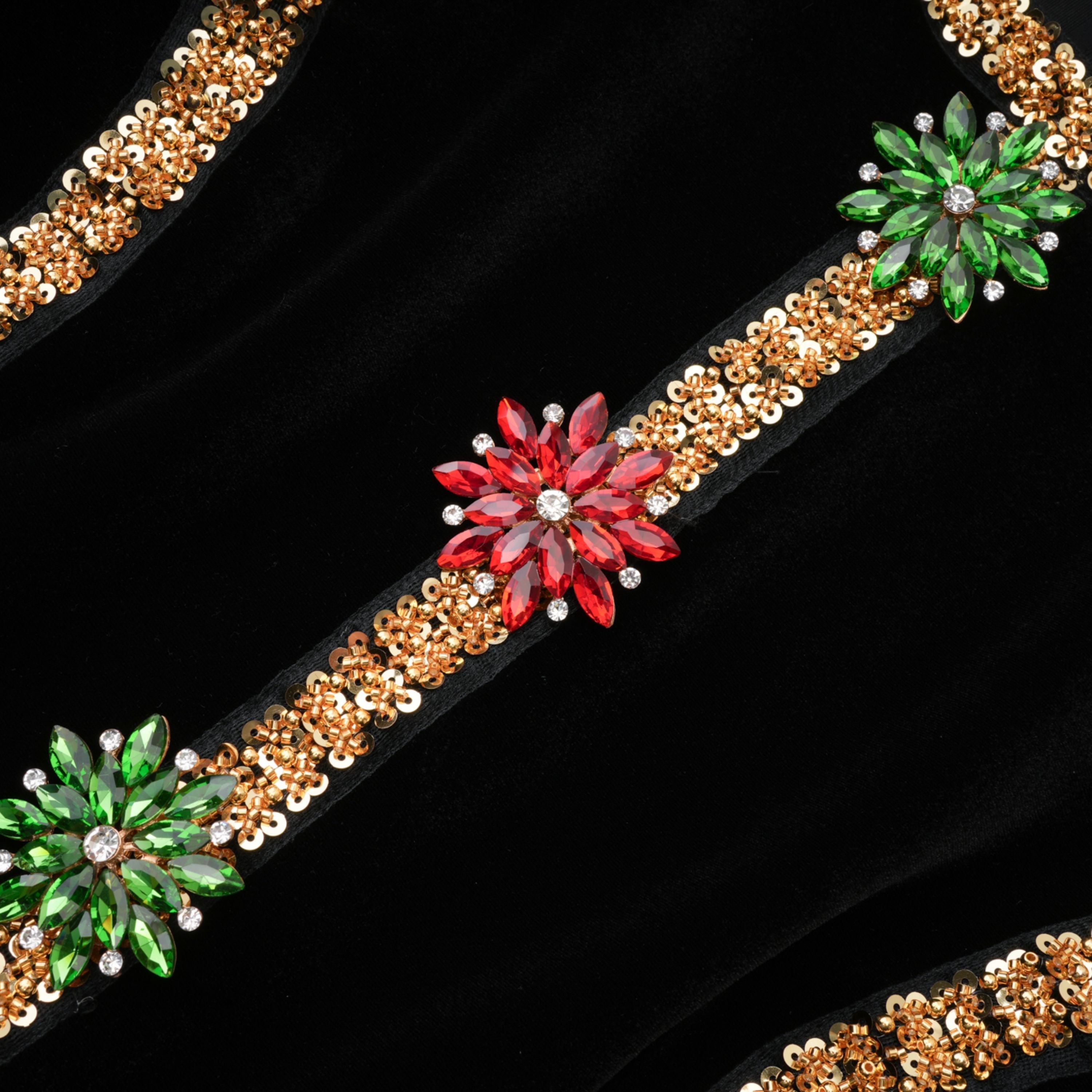 Anna Black Crystal Embellished Front Slit Maxi Dress
