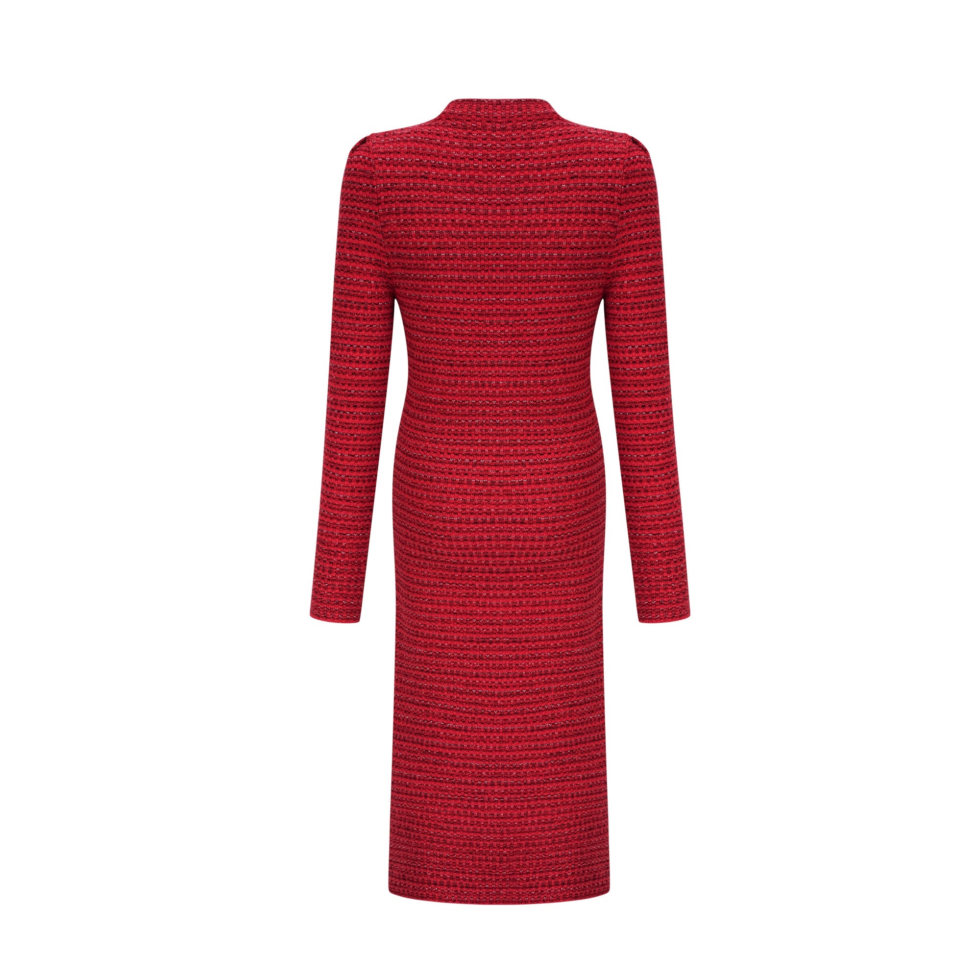 Faustine red embellished knit midi dress