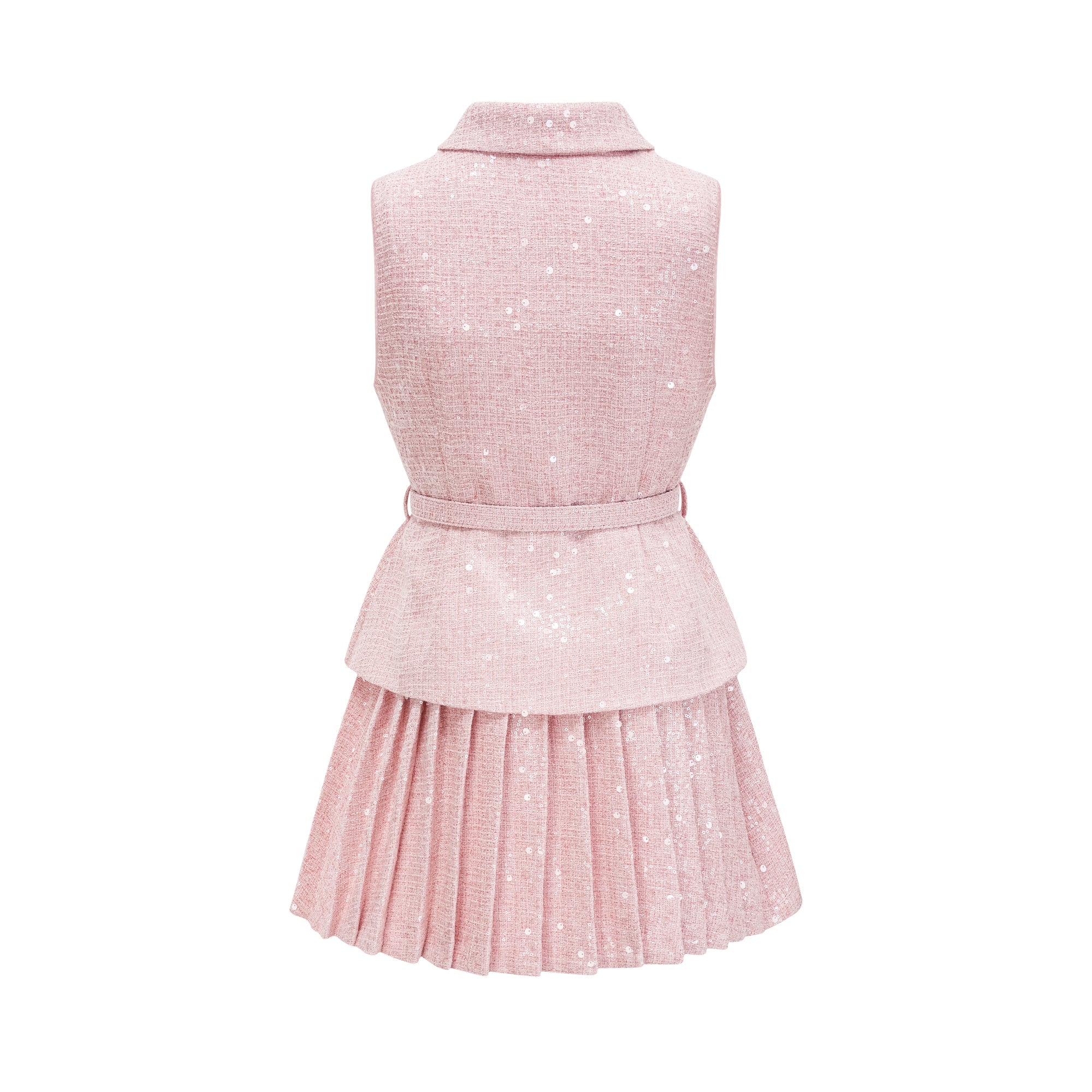 Élise pink pleated embellished mini dress (Final Sale-US Only)