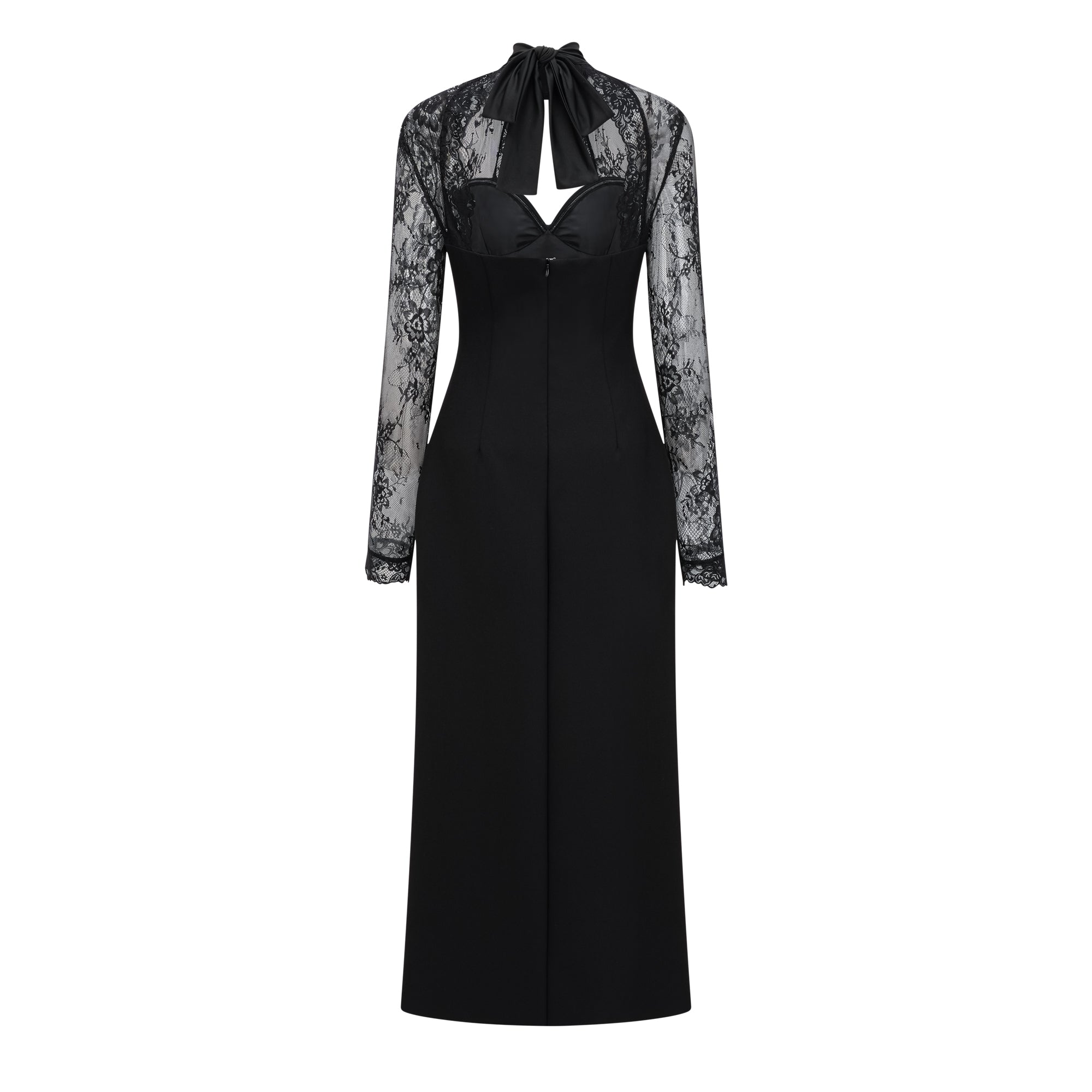 Quitterie Black Lace Panel Maxi Dress (Final Sale-US Only)