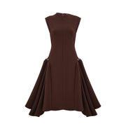 Jenifier brown asymmetrical midi dress (Final Sale)