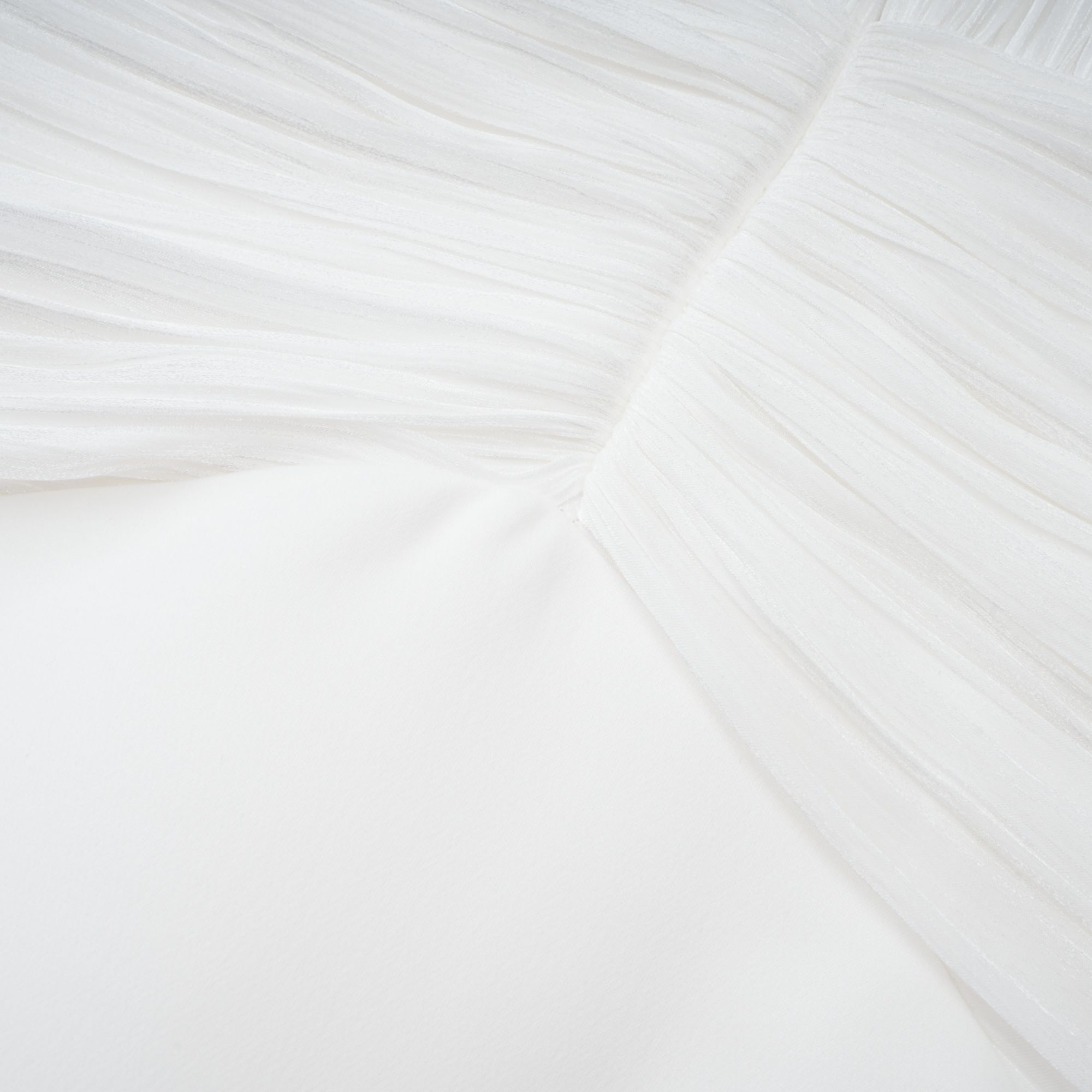 Emmeline White Train Design Gathered Maxi Dress