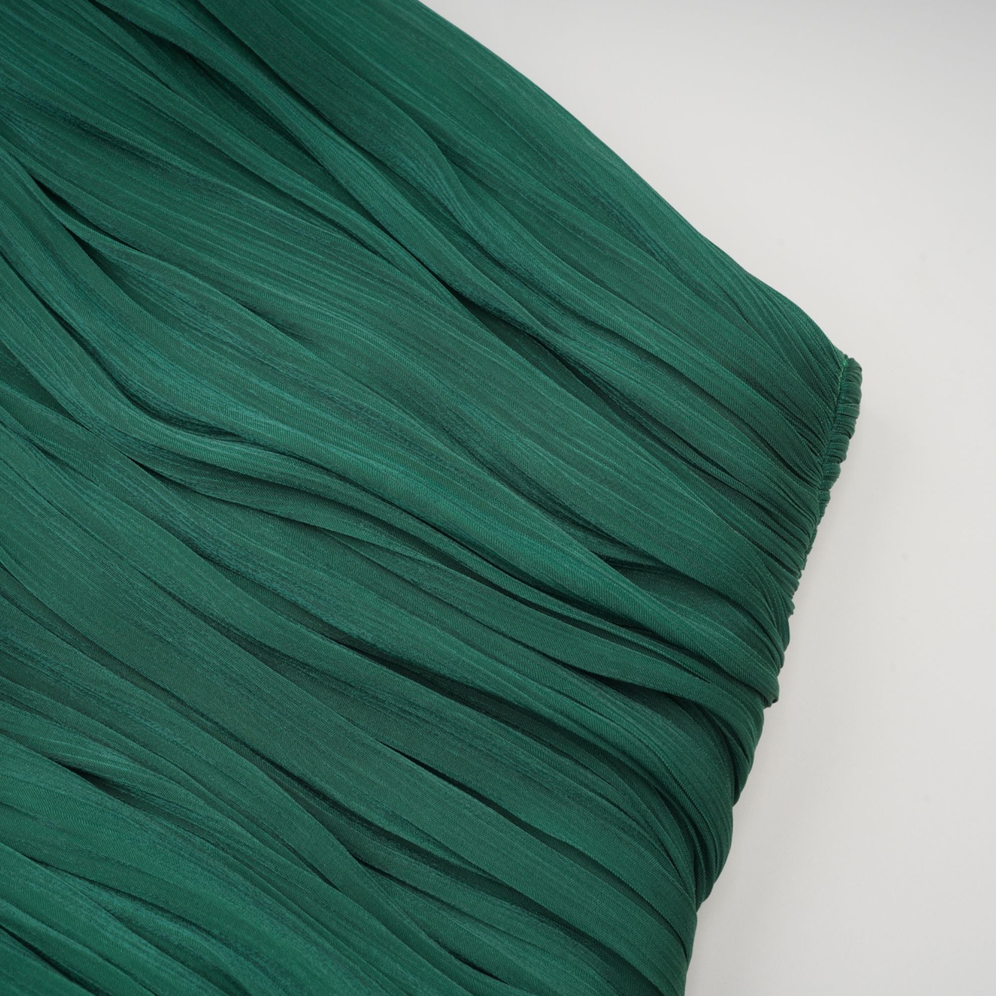 Emerald Green One Shoulder Ruched Maxi Dress (Final Sale-US Only)