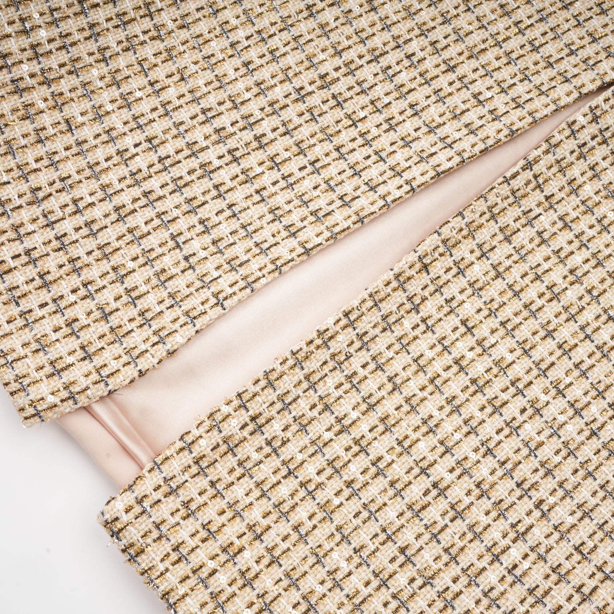 Aëlle gold tweed sequin jacket & skirt matching set