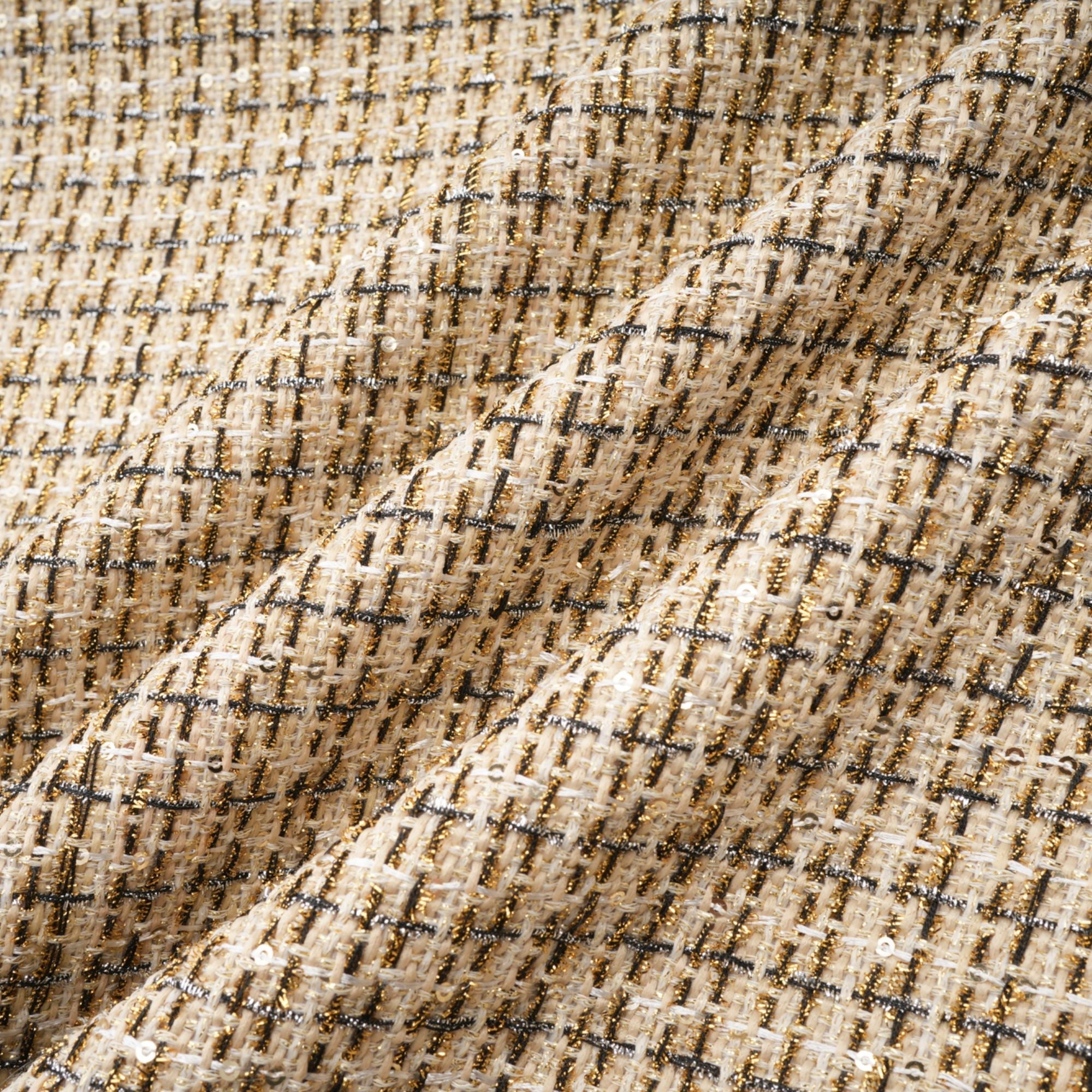 Aëlle gold tweed sequin jacket & skirt matching set