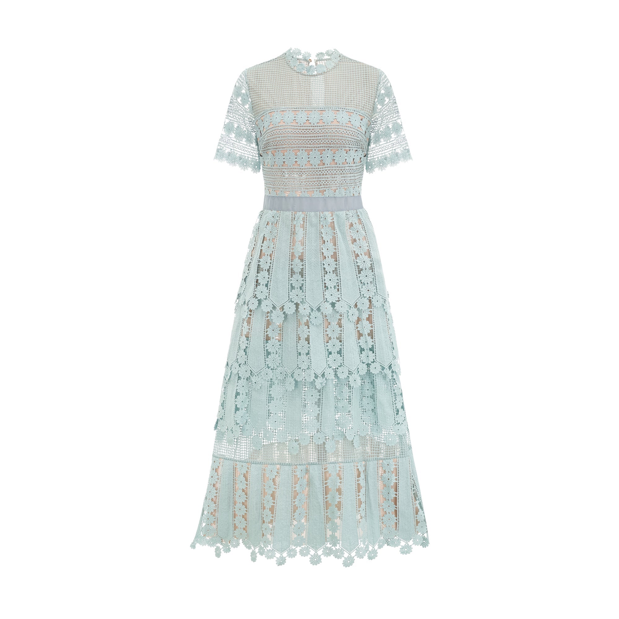Océane green floral embroidered midi dress (Final Sale-US Only)
