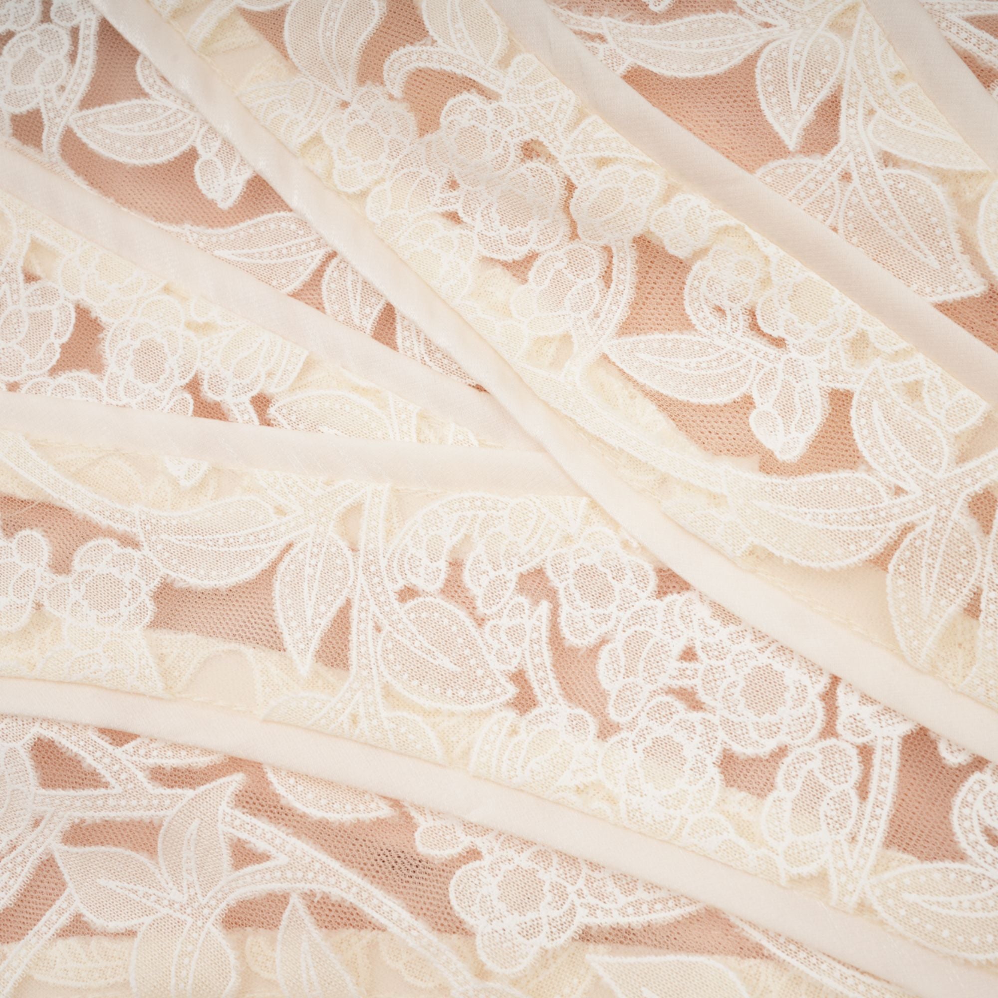 Irène neutrals lace layered corset maxi dress