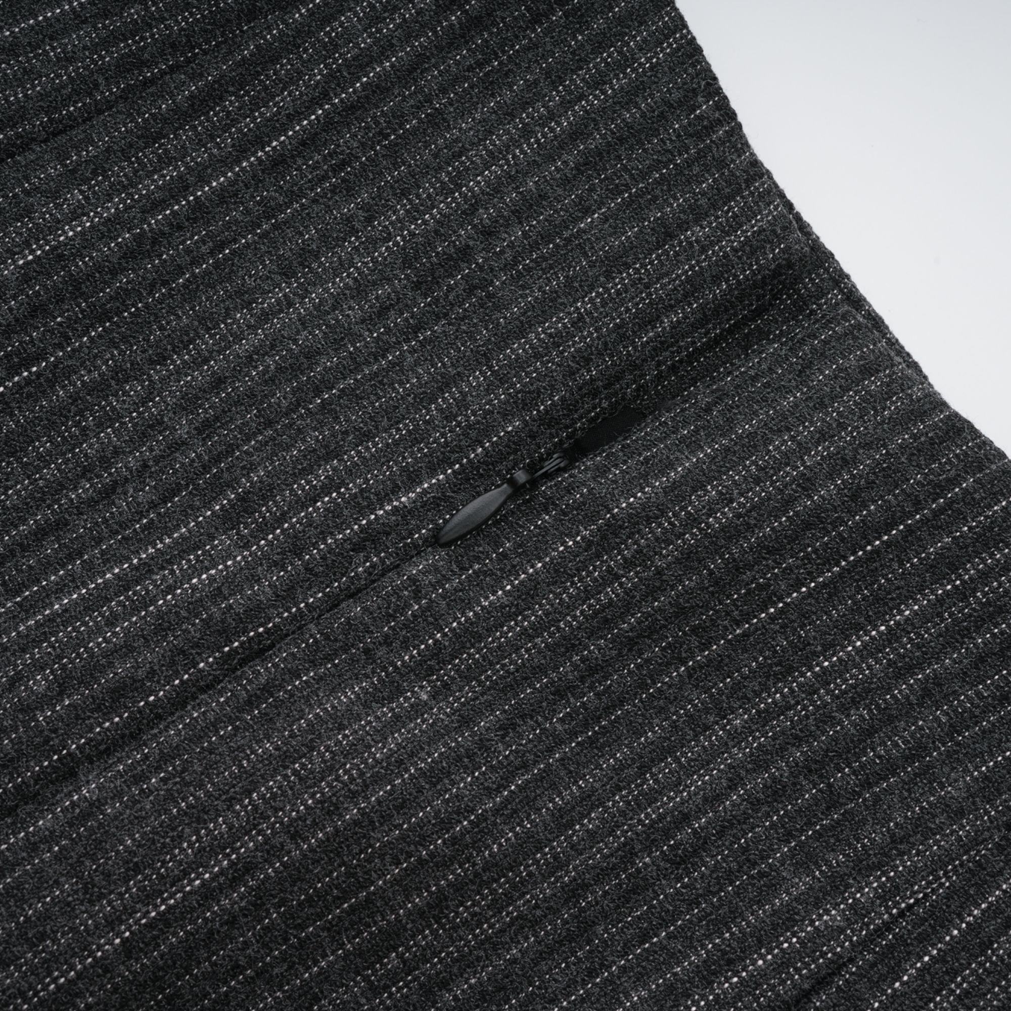 Sidonie Grey Floral Appliqué Striped Blazer & Skirt Set