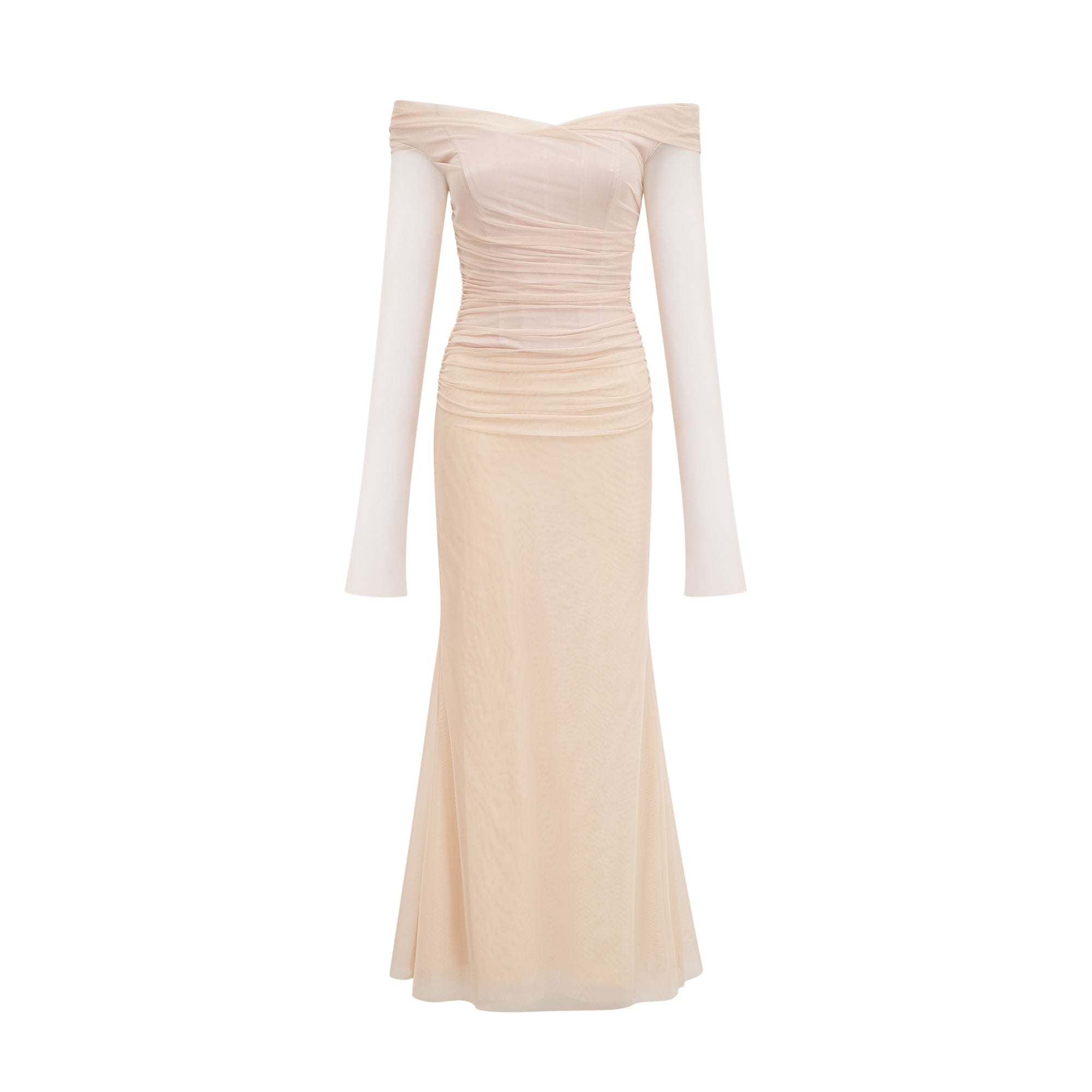 Quintina ruched tulle maxi dress
