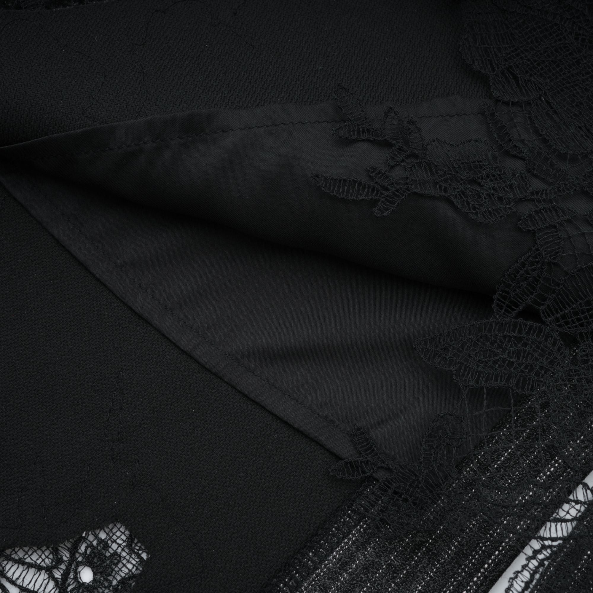 Sidonie Grey Floral Appliqué Striped Blazer & Skirt Set