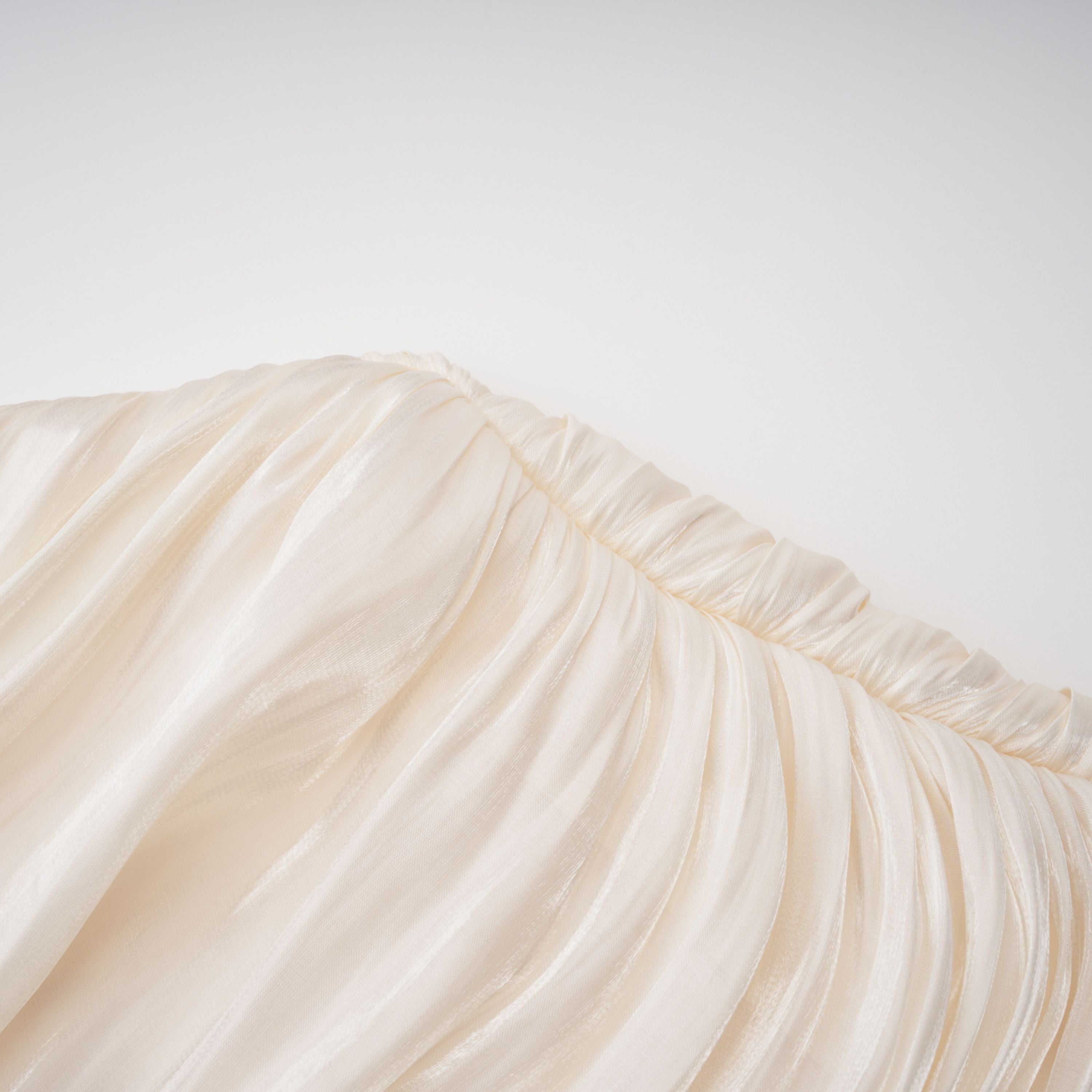 Gustave Neutral Ruched Cape Ruffled Maxi Dress (Final Sale-US Only)