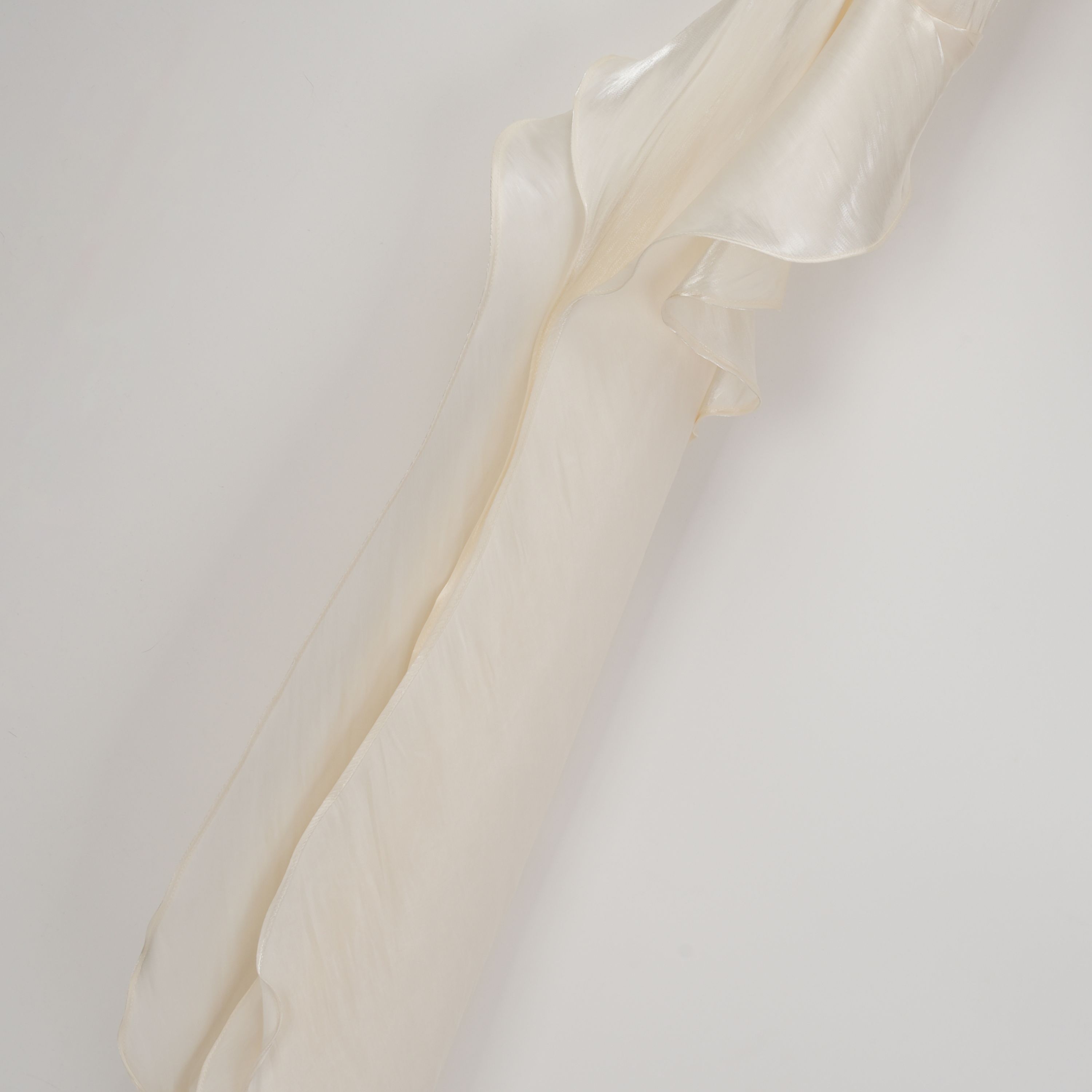 Gustave Neutral Ruched Cape Ruffled Maxi Dress (Final Sale-US Only)