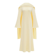 Piroska Yellow Pearl Trim Shawl Detail Maxi Dress