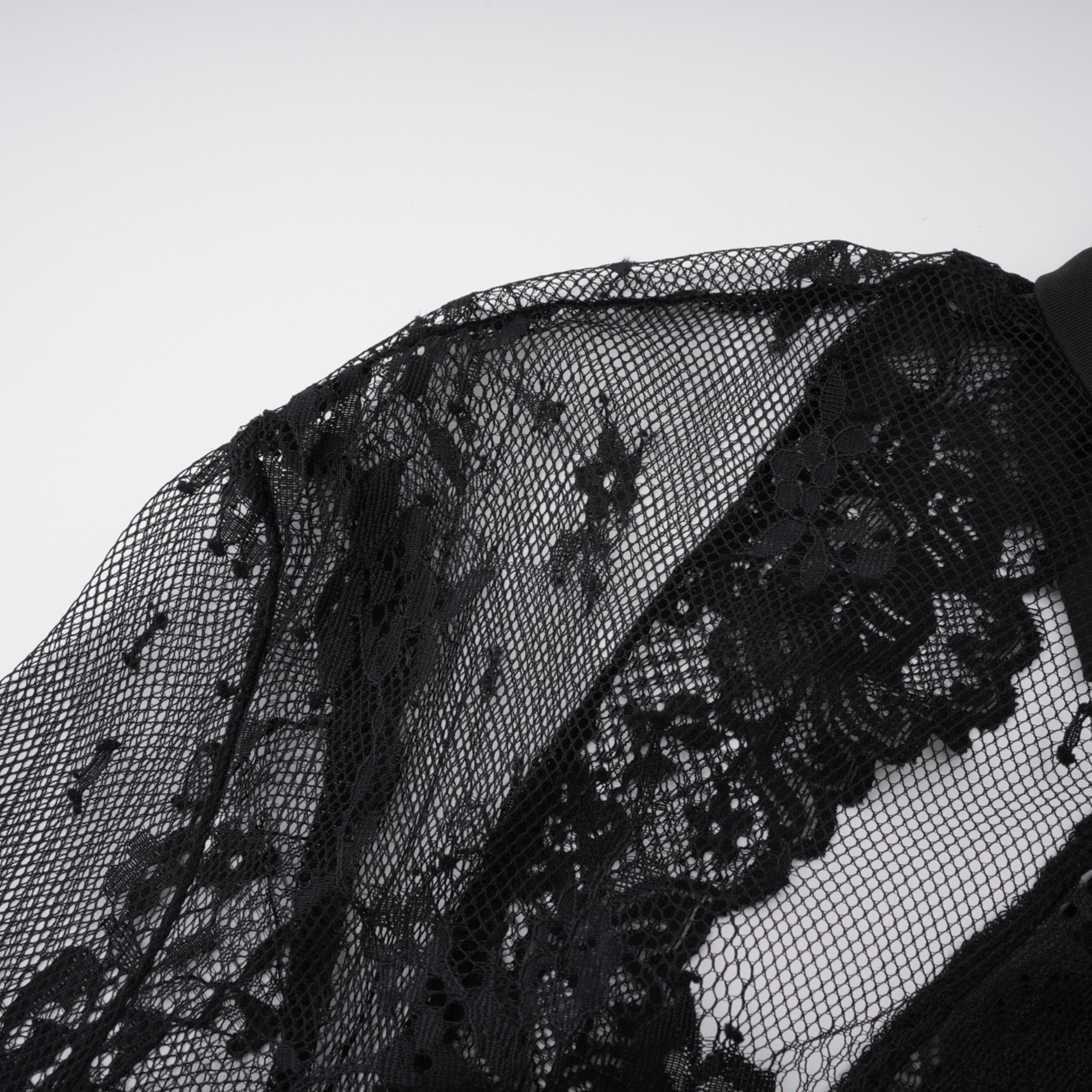 Quitterie Black Lace Panel Maxi Dress (Final Sale-US Only)