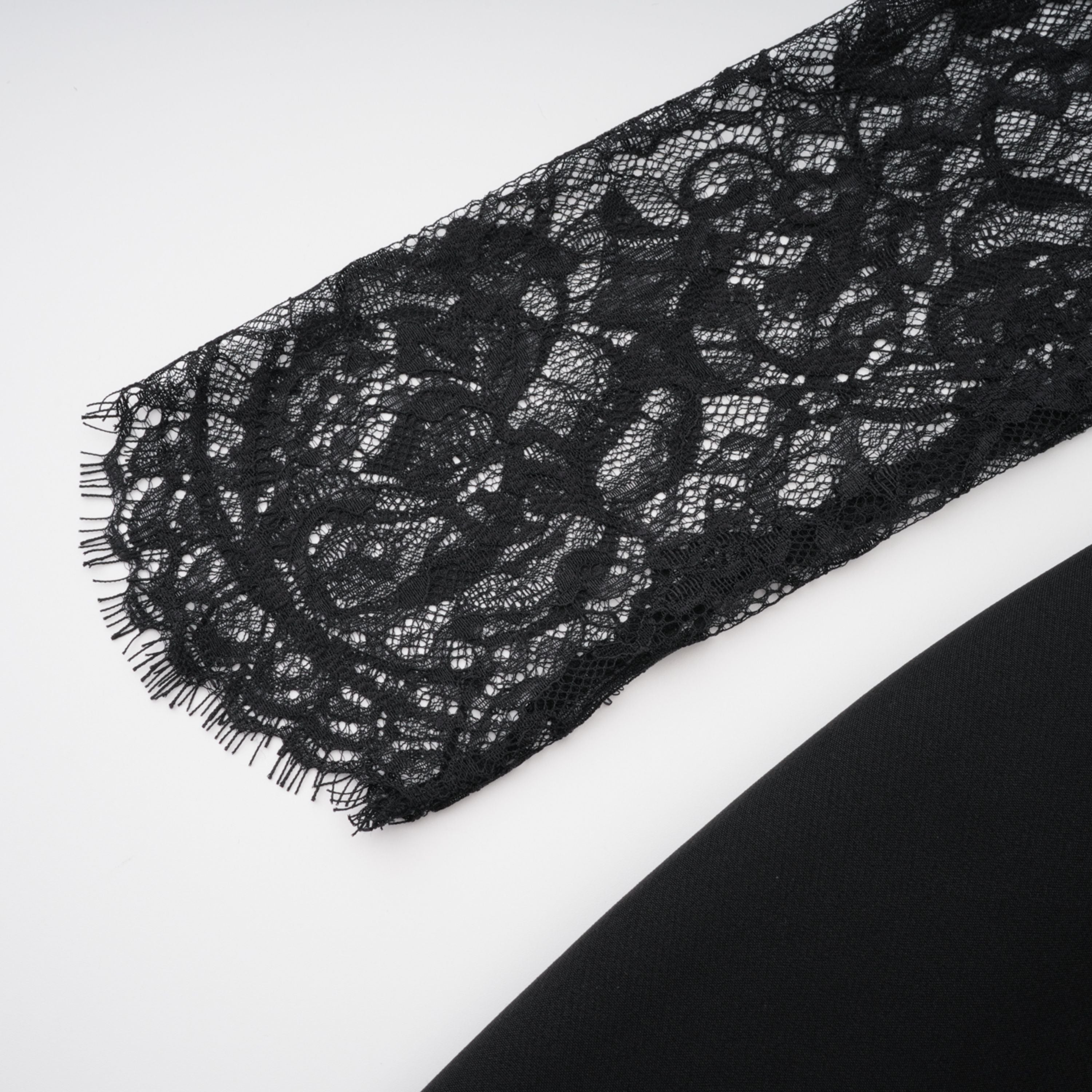 Bokamoso Black Lace Panel Maxi Gown
