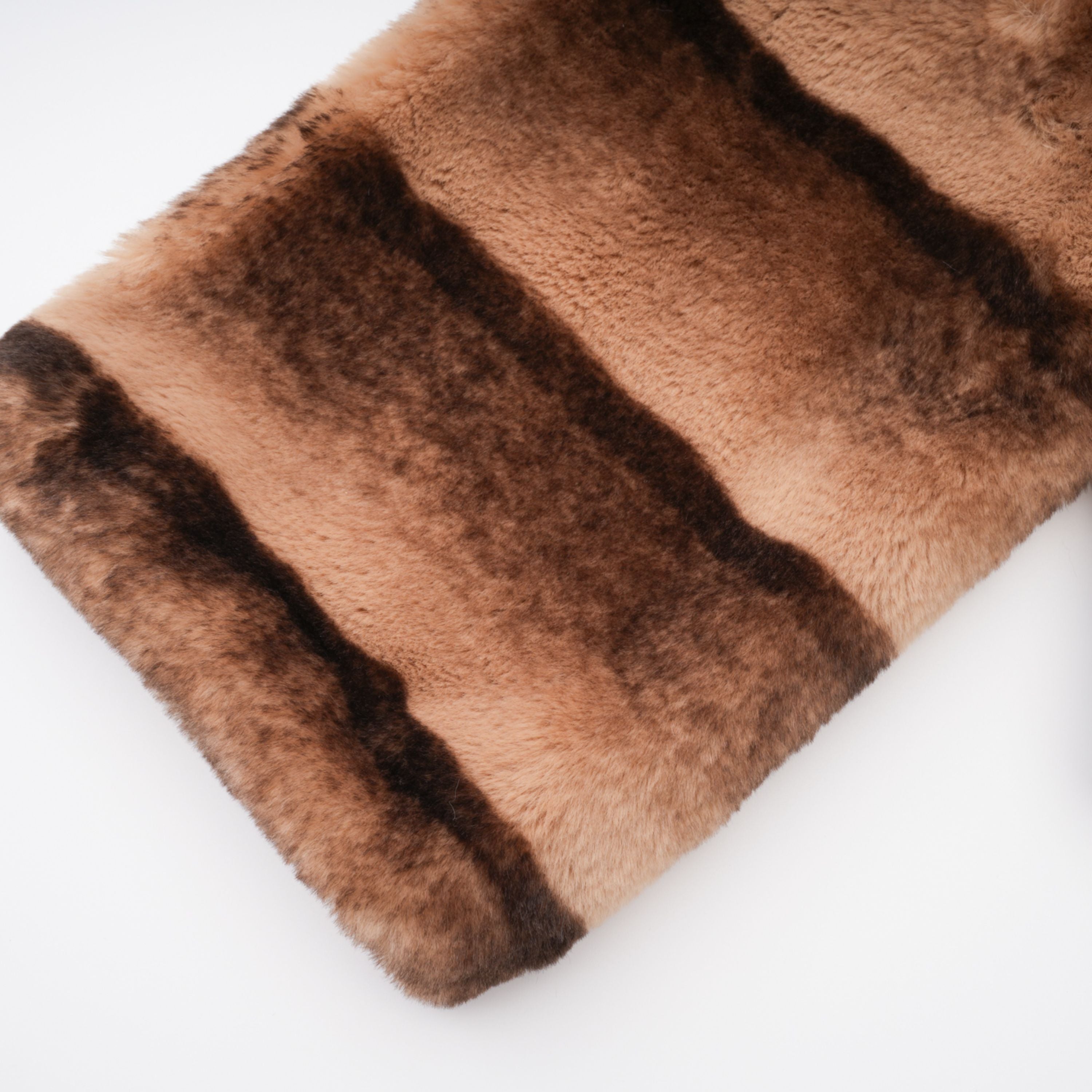 Alina Brown Gradient Faux Fur Short Coat