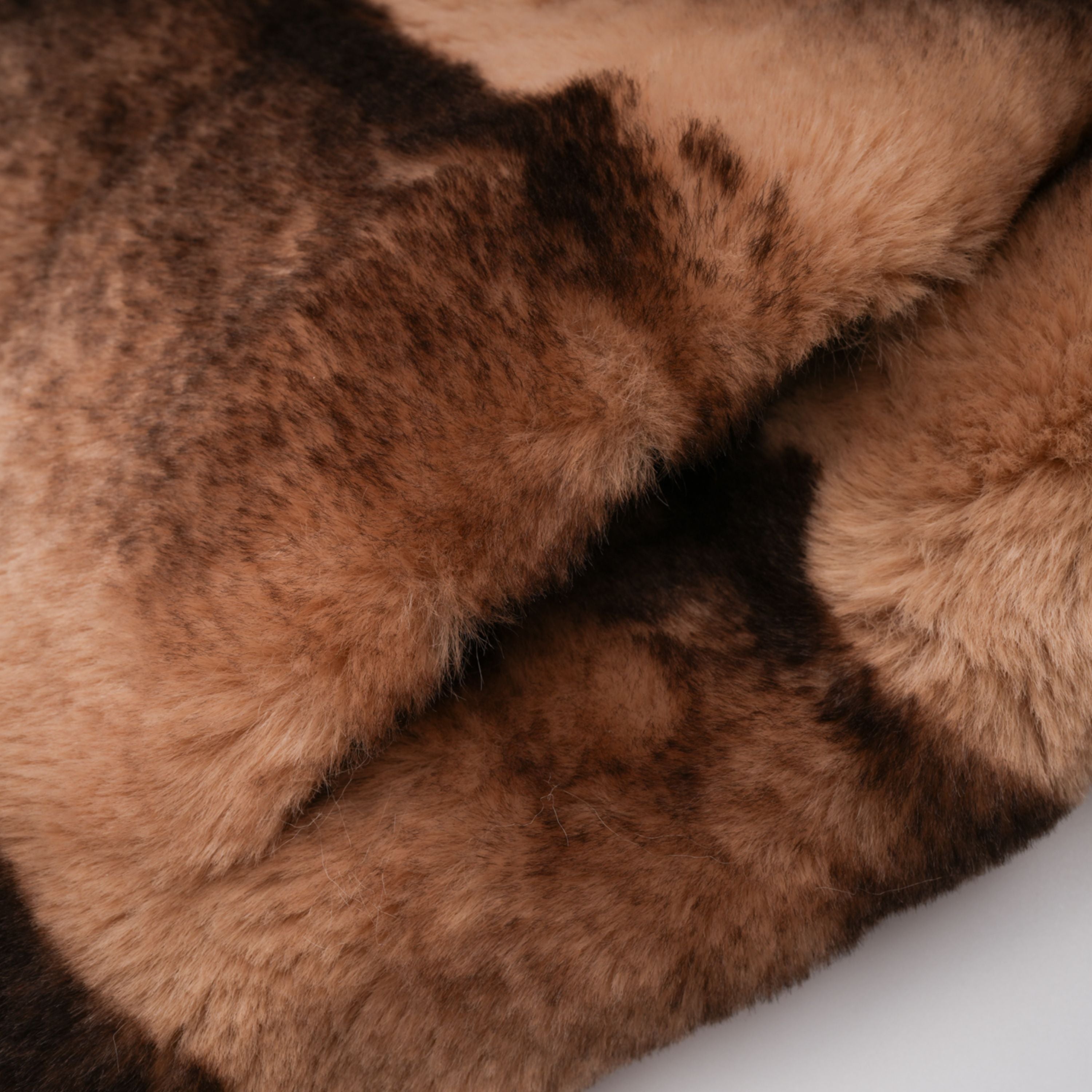 Alina Brown Gradient Faux Fur Short Coat