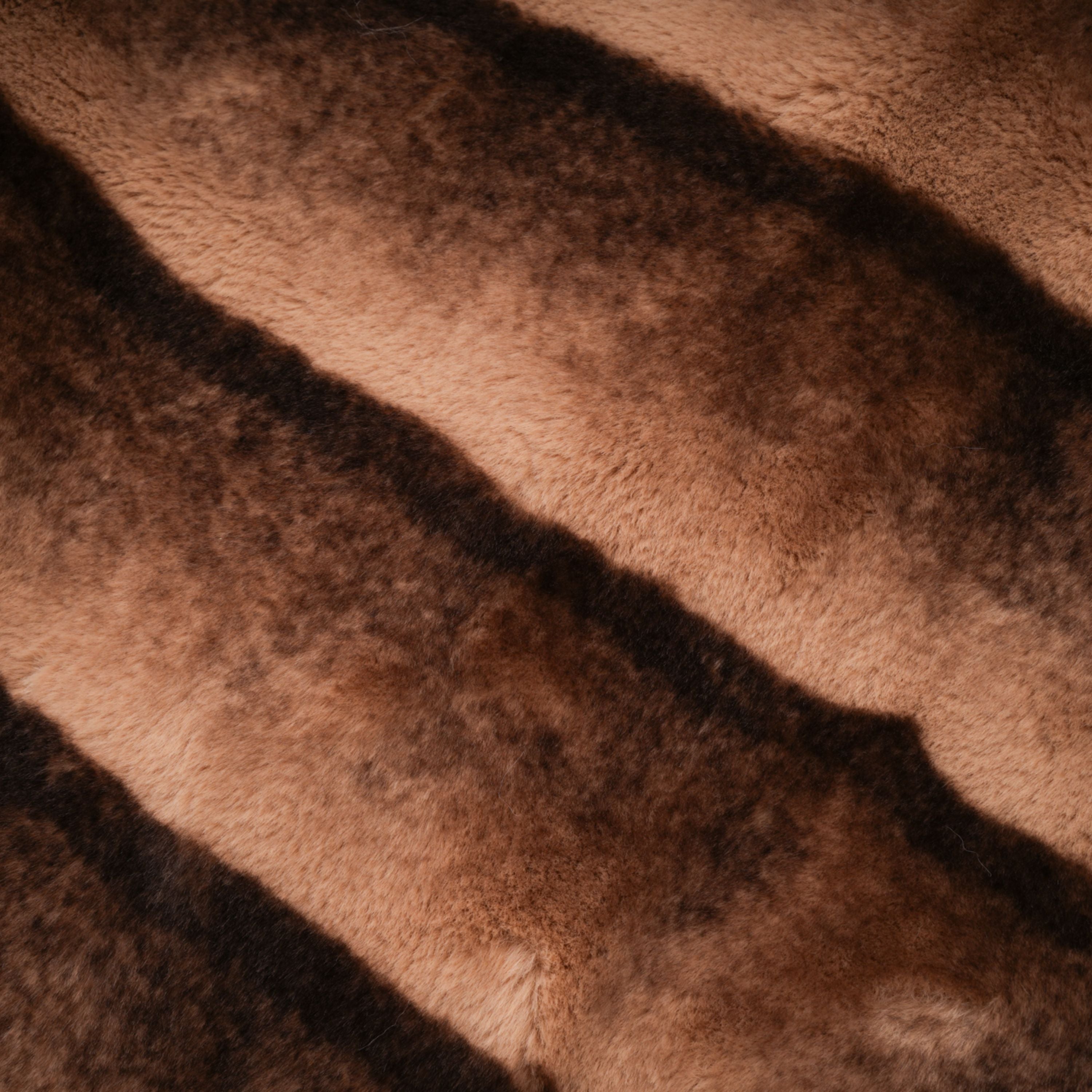 Alina Brown Gradient Faux Fur Short Coat