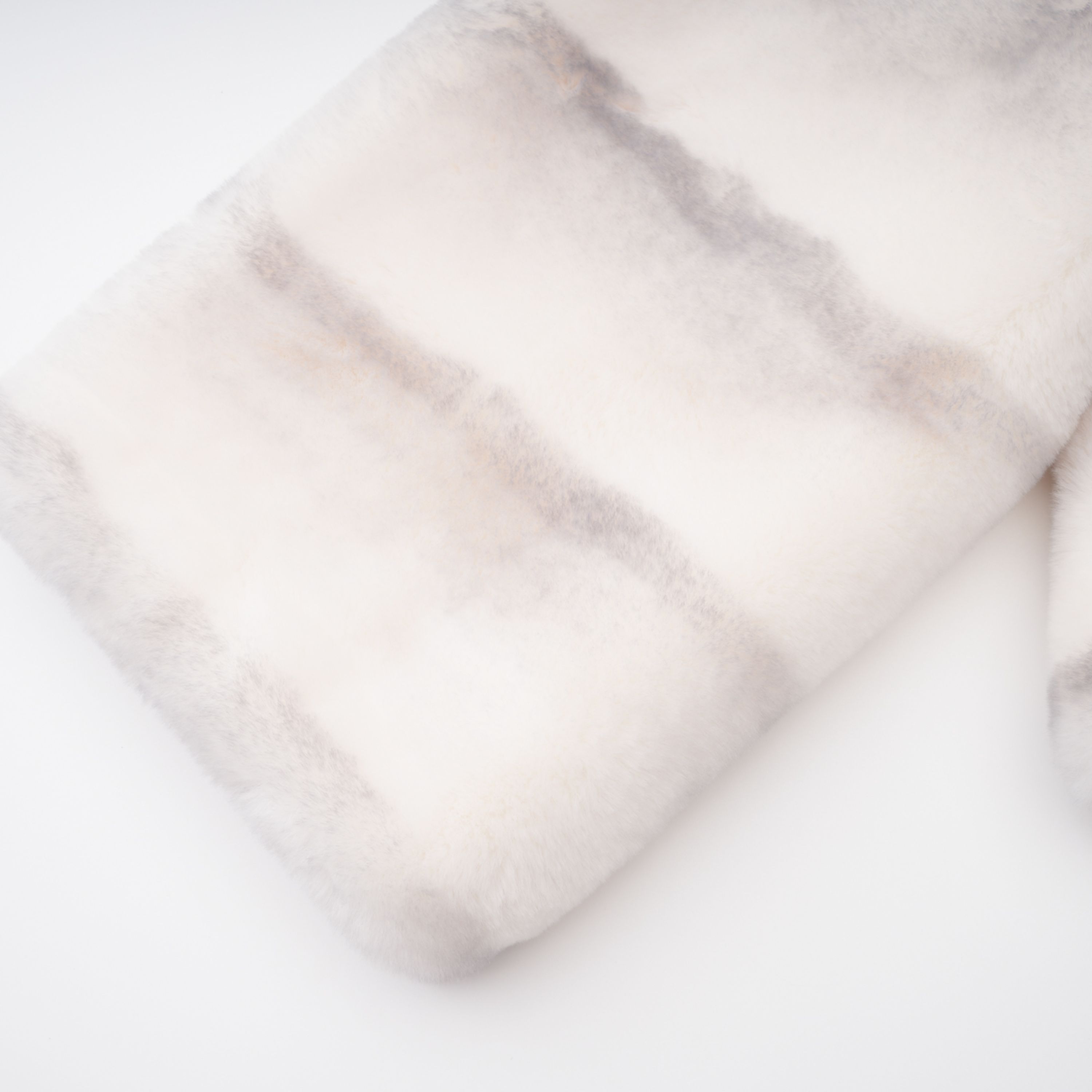 Alina White Gradient Faux Fur Short Coat