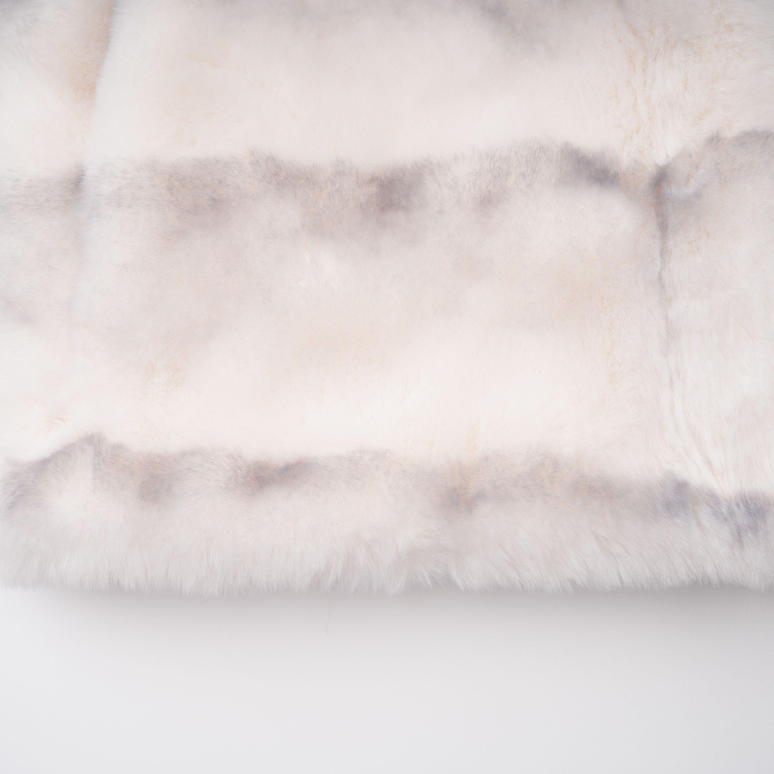 Alina White Gradient Faux Fur Short Coat