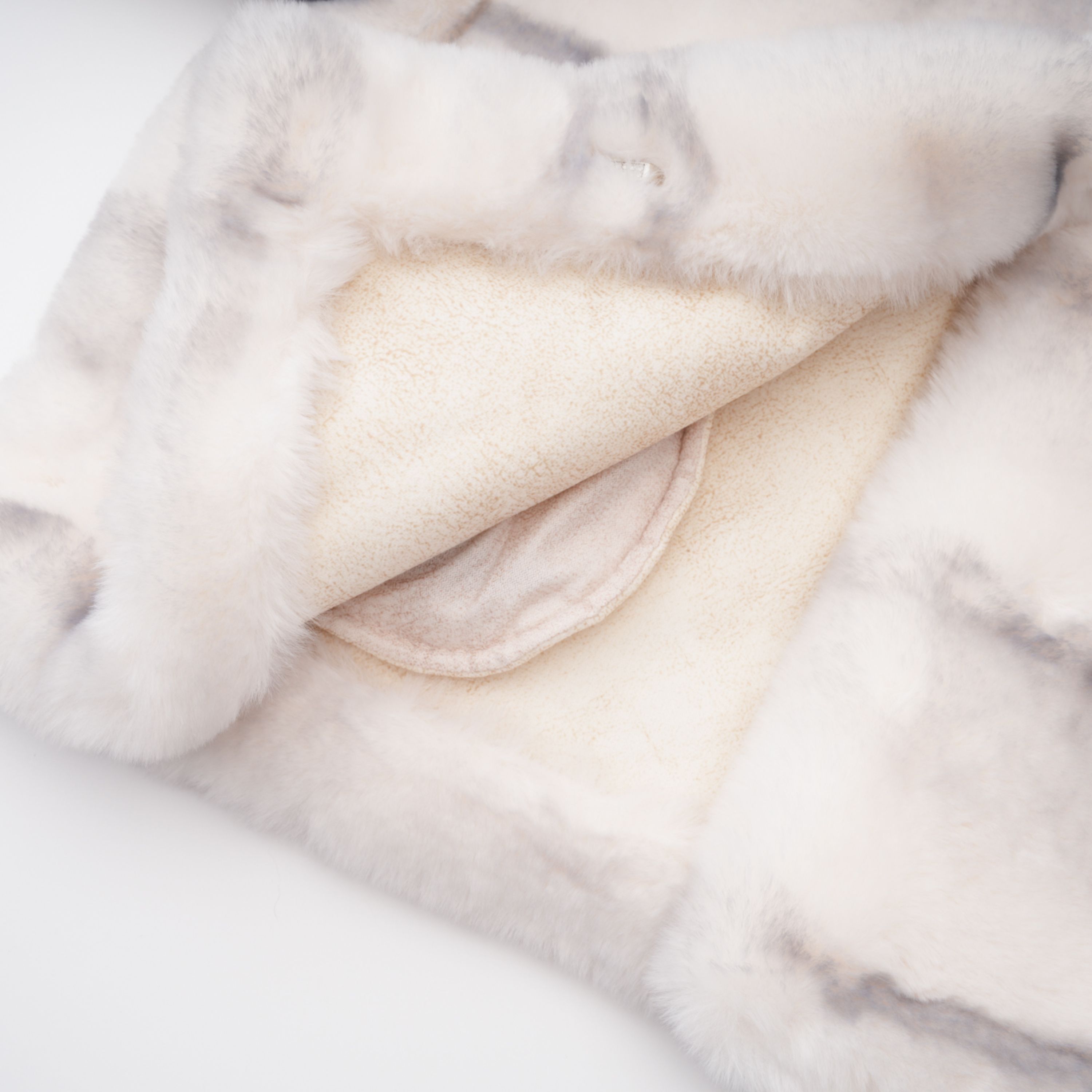 Alina White Gradient Faux Fur Short Coat (Final Sale)