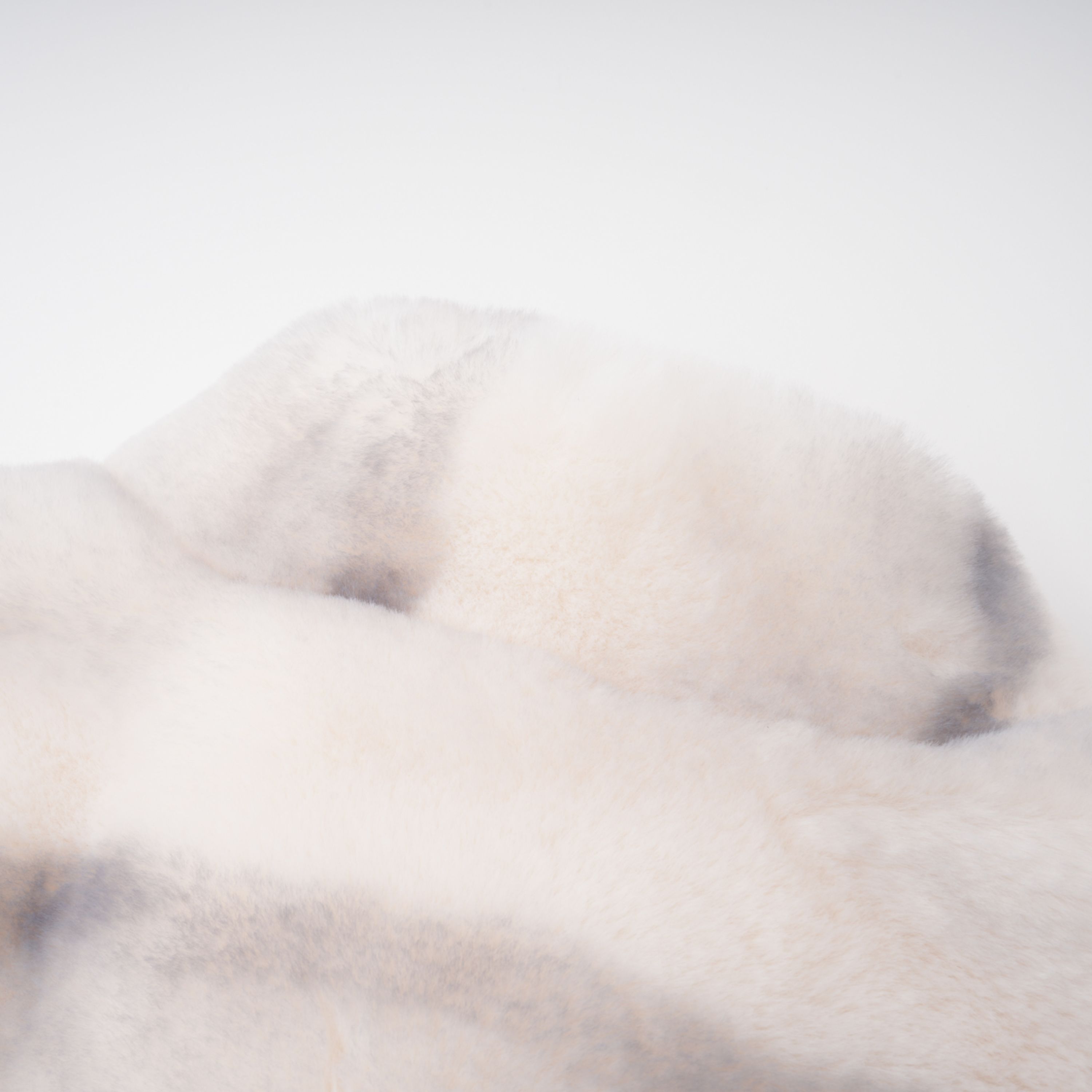 Alina White Gradient Faux Fur Short Coat