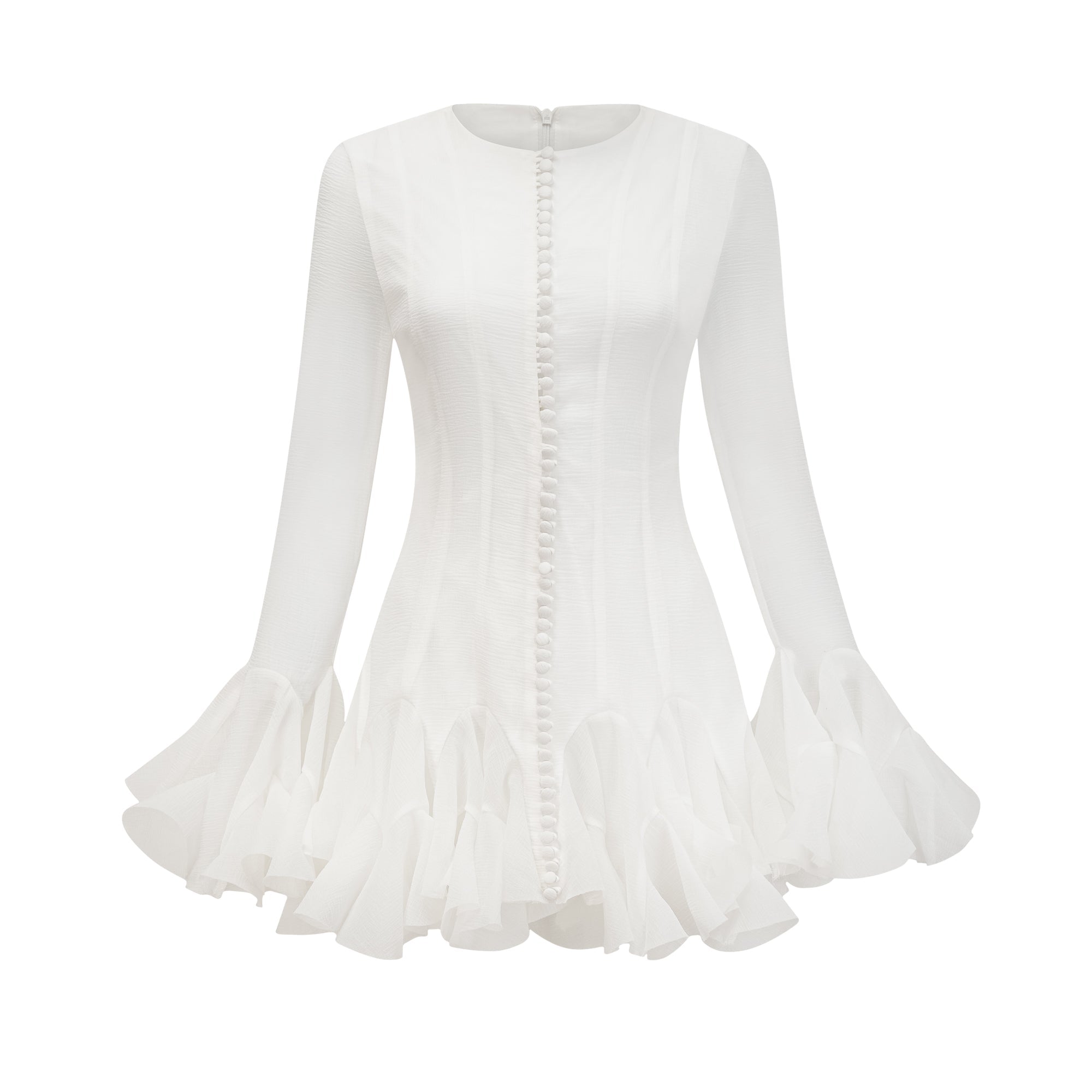 Anaïs semi-sheer flared mini dress