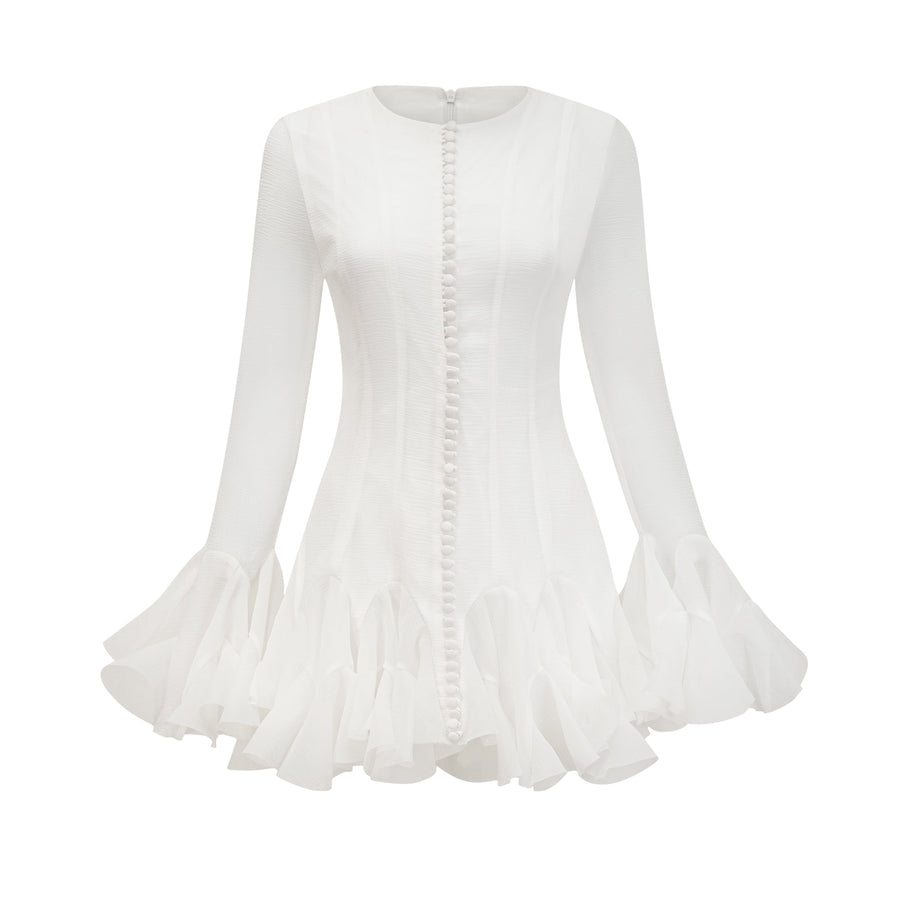 Anaïs semi-sheer flared mini dress