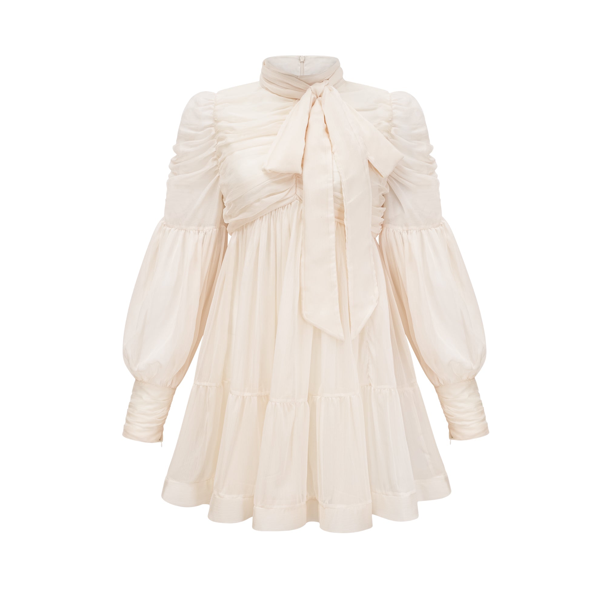 Thibaulte tuck-detail pleated tulle mini dress (US Only)