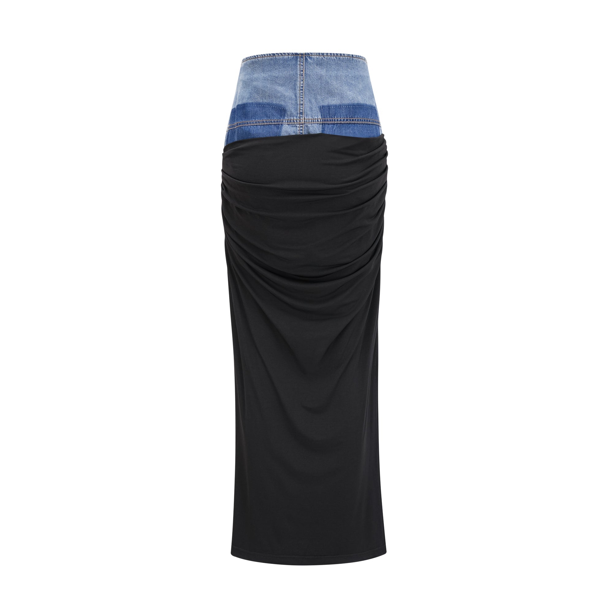 Nala jersey-panelled denim top & skirt matching set (Final Sale)