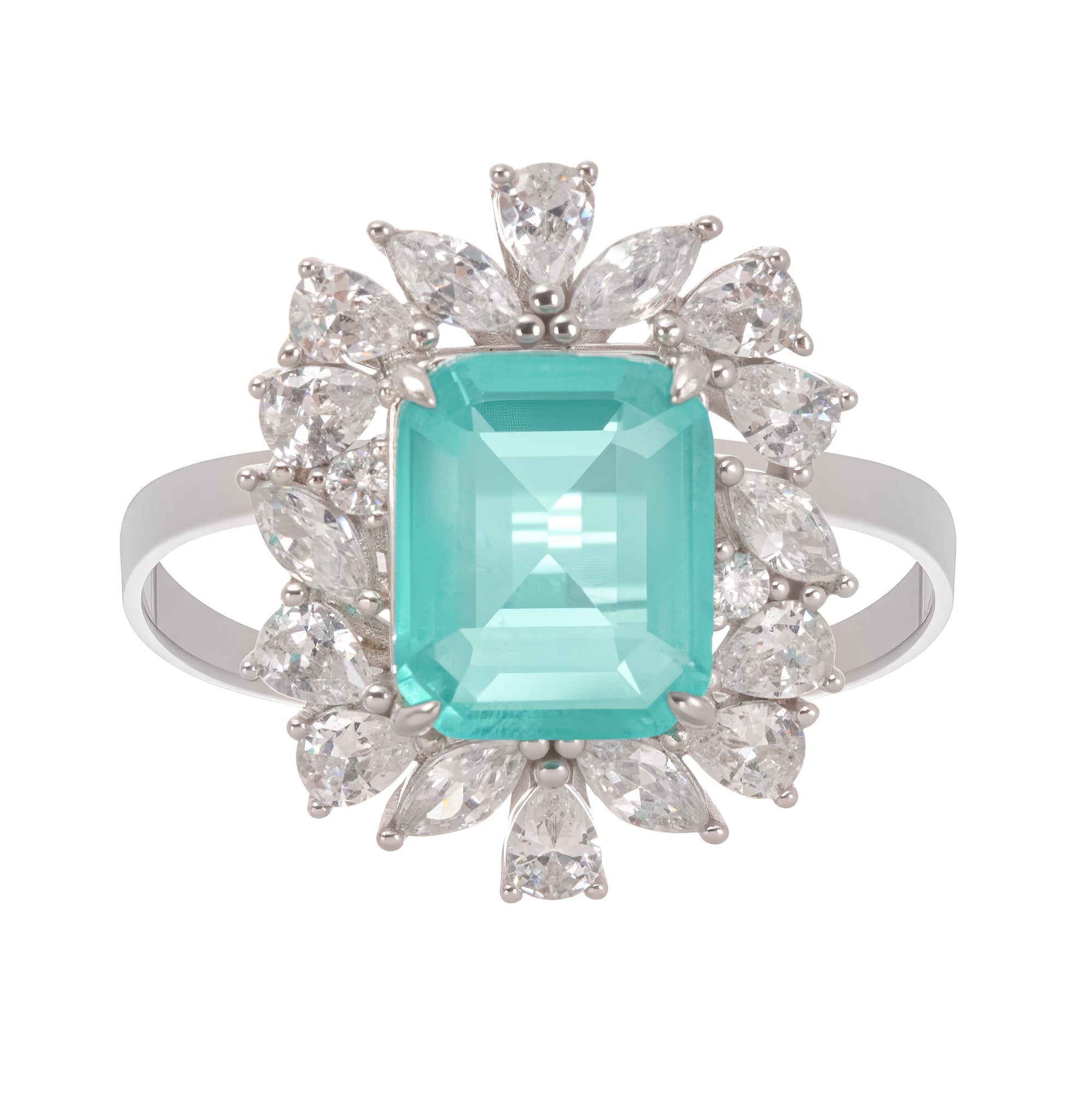 Maelle Turquoise Prong-Set Zircon Gemstone Sterling Silver Ring