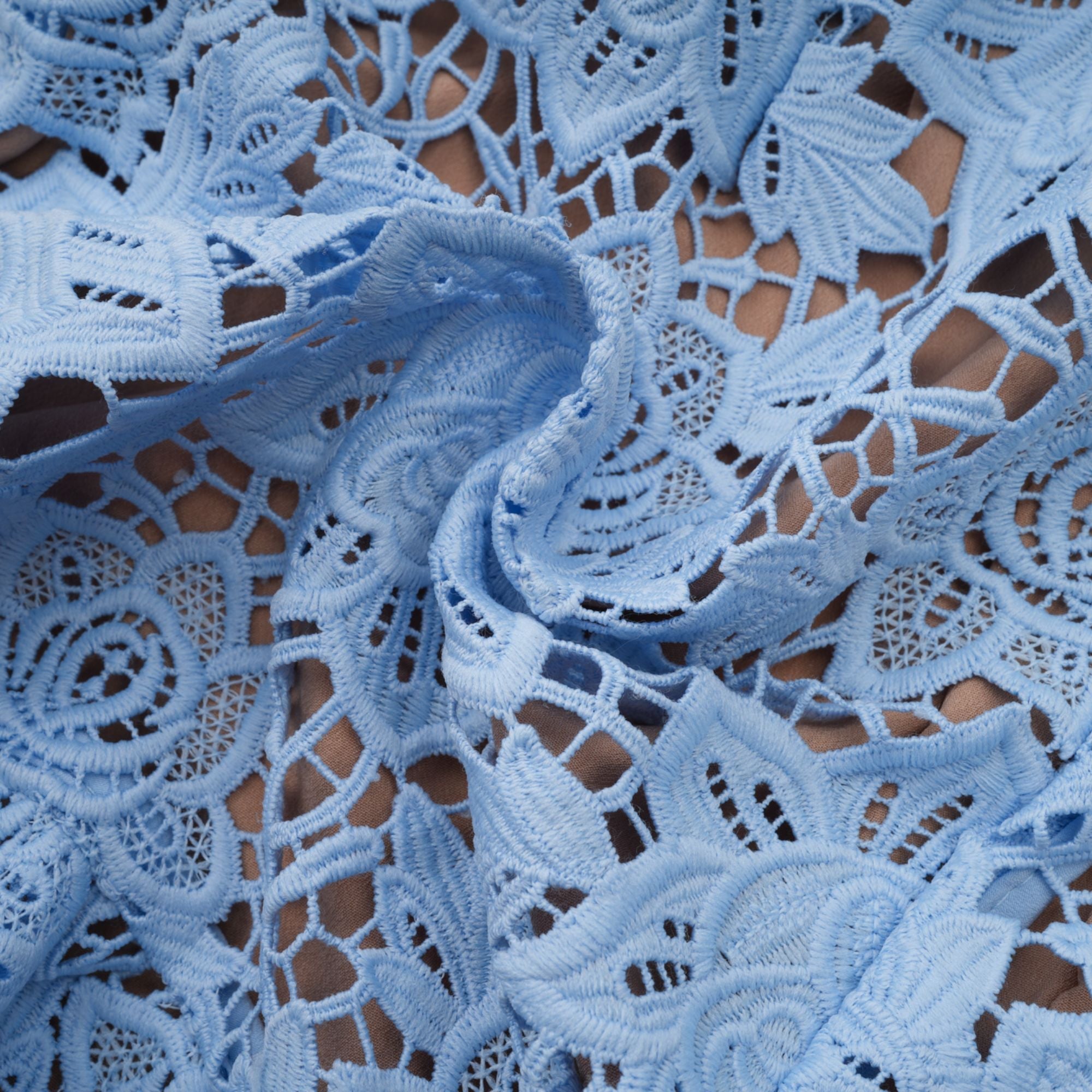 Ariane blue floral-appliqué ruffled lace mini dress (Final Sale-US Only)