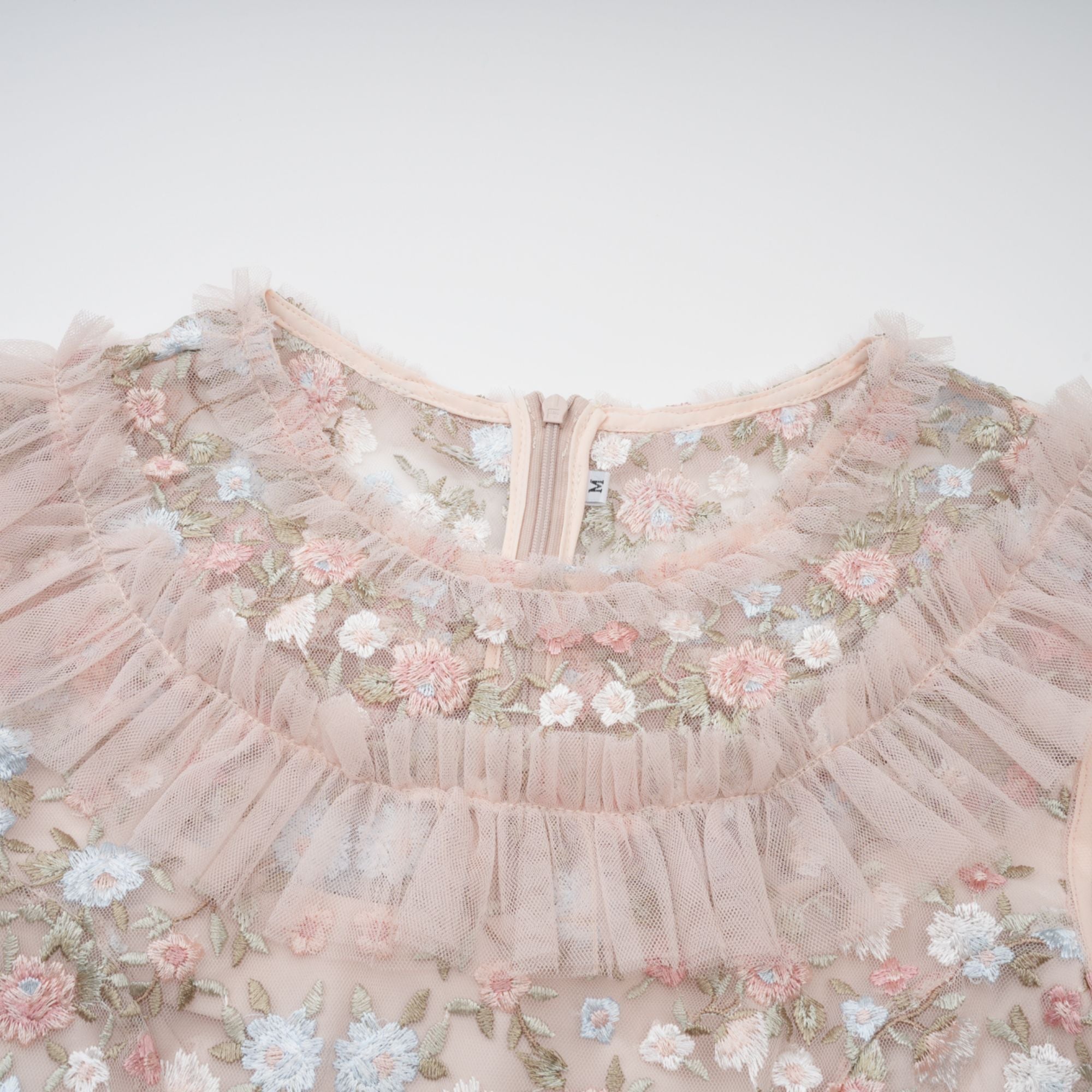 Kévina floral-embroidered tiered ruffled midi dress