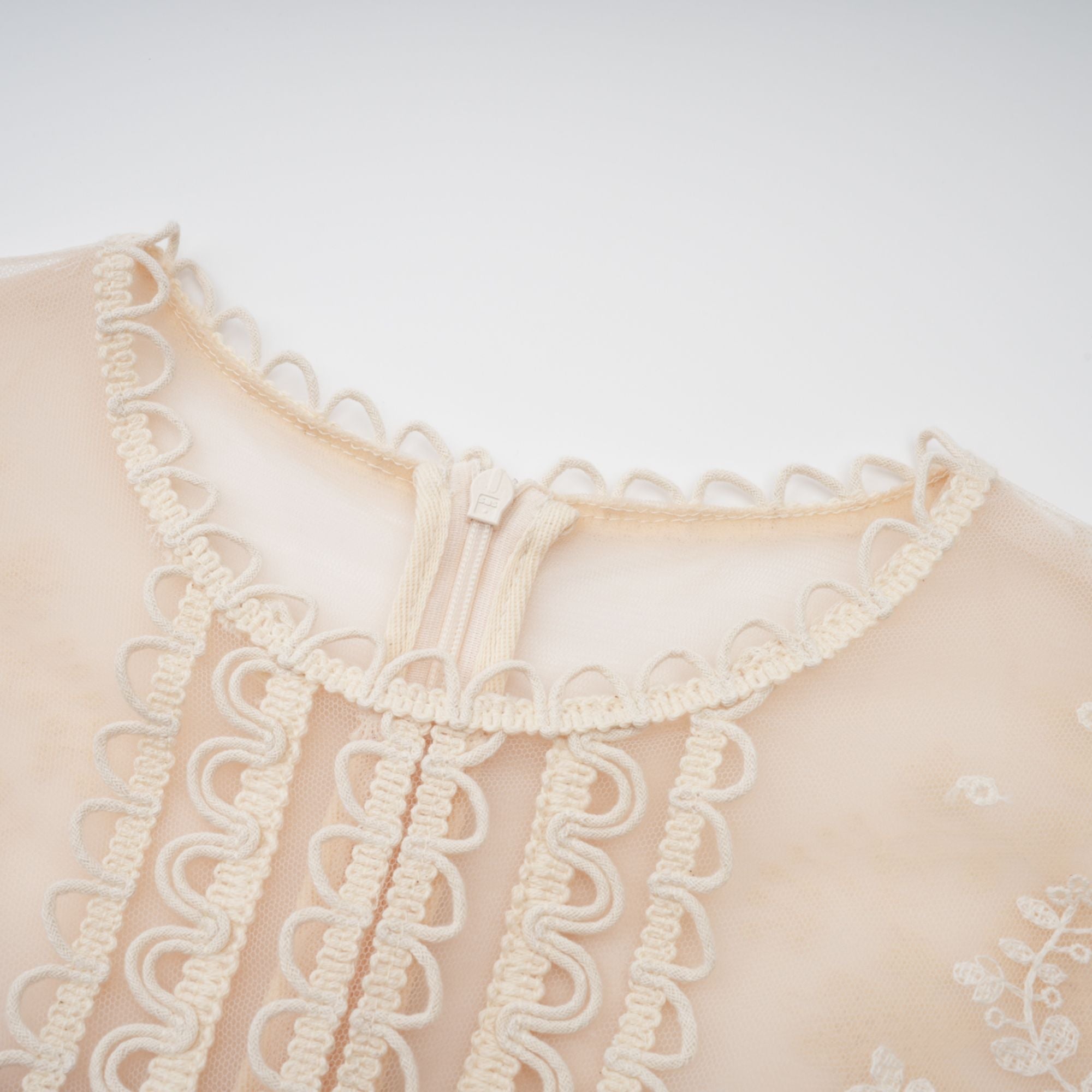 Fleur floral-embroidered lace midi dress in Neutrals (Final Sale-US Only)