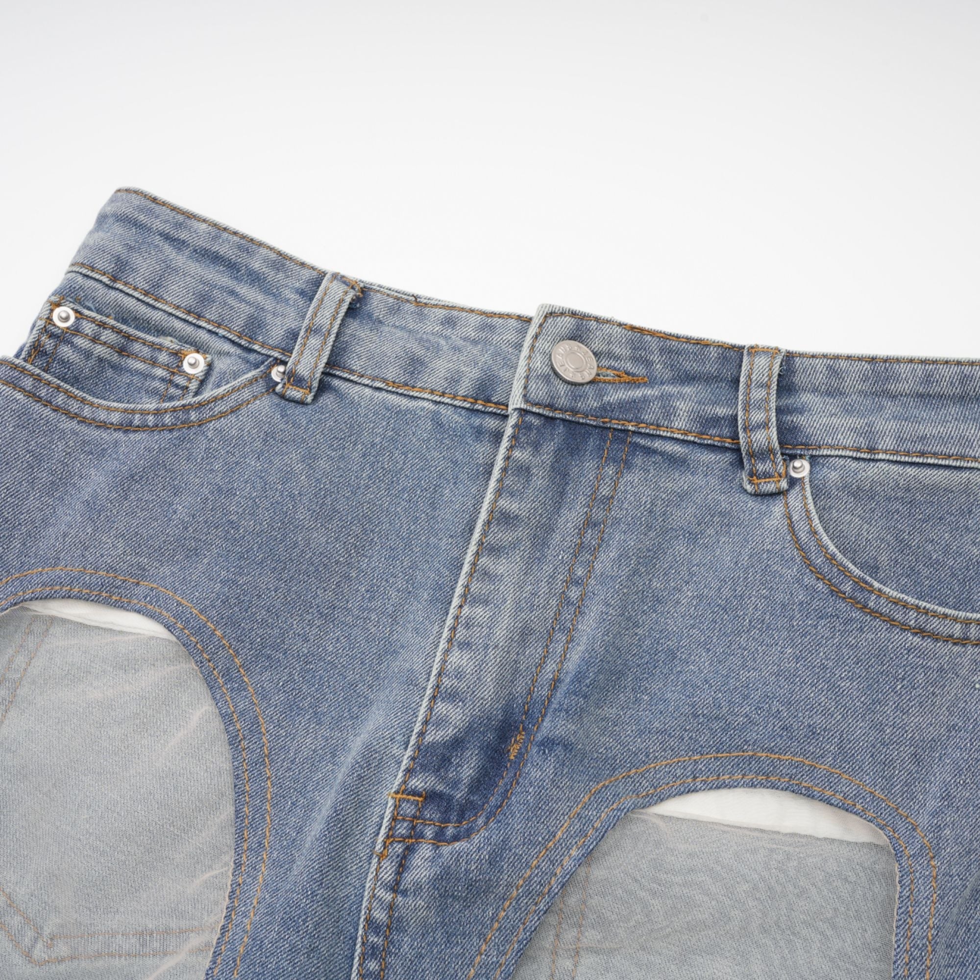 Aélis sheer-panelled jeans (Final Sale-US Only)