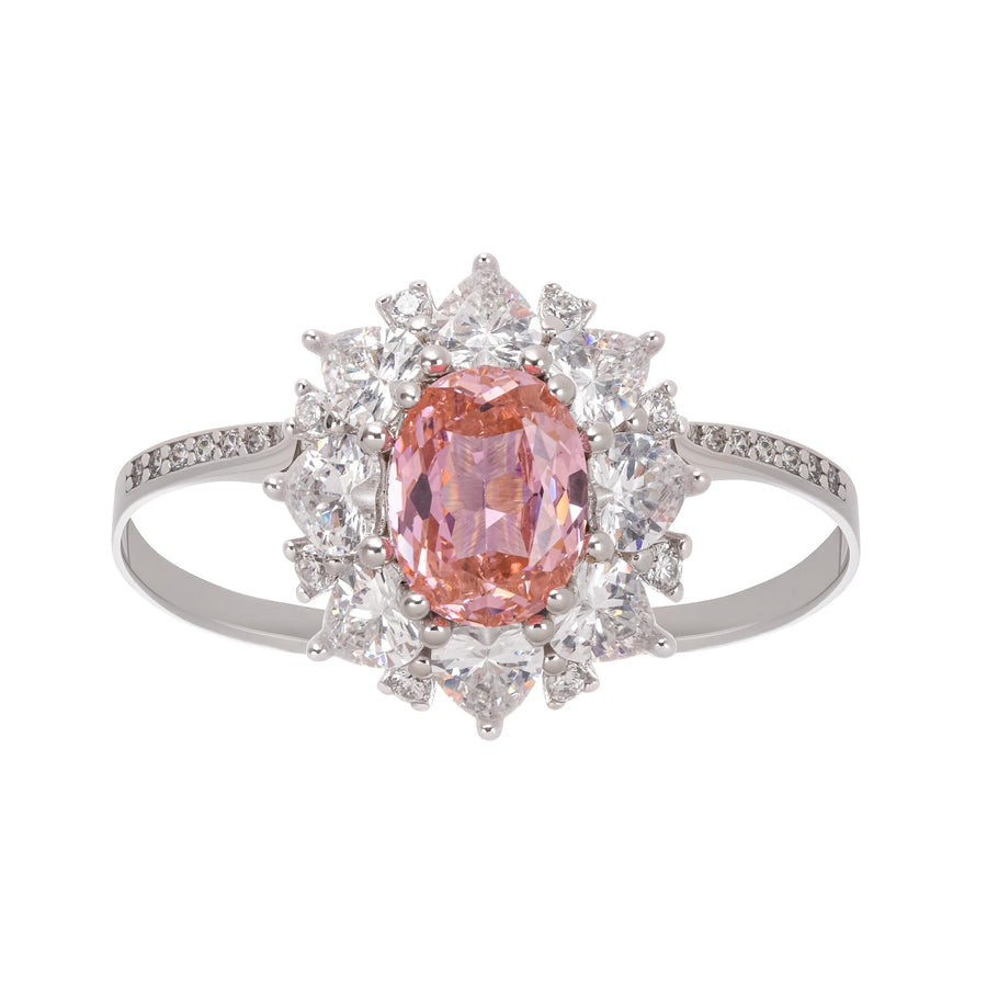 Joséphine Pink Pavé-Set Zircon Gemstone Sterling Silver Ring