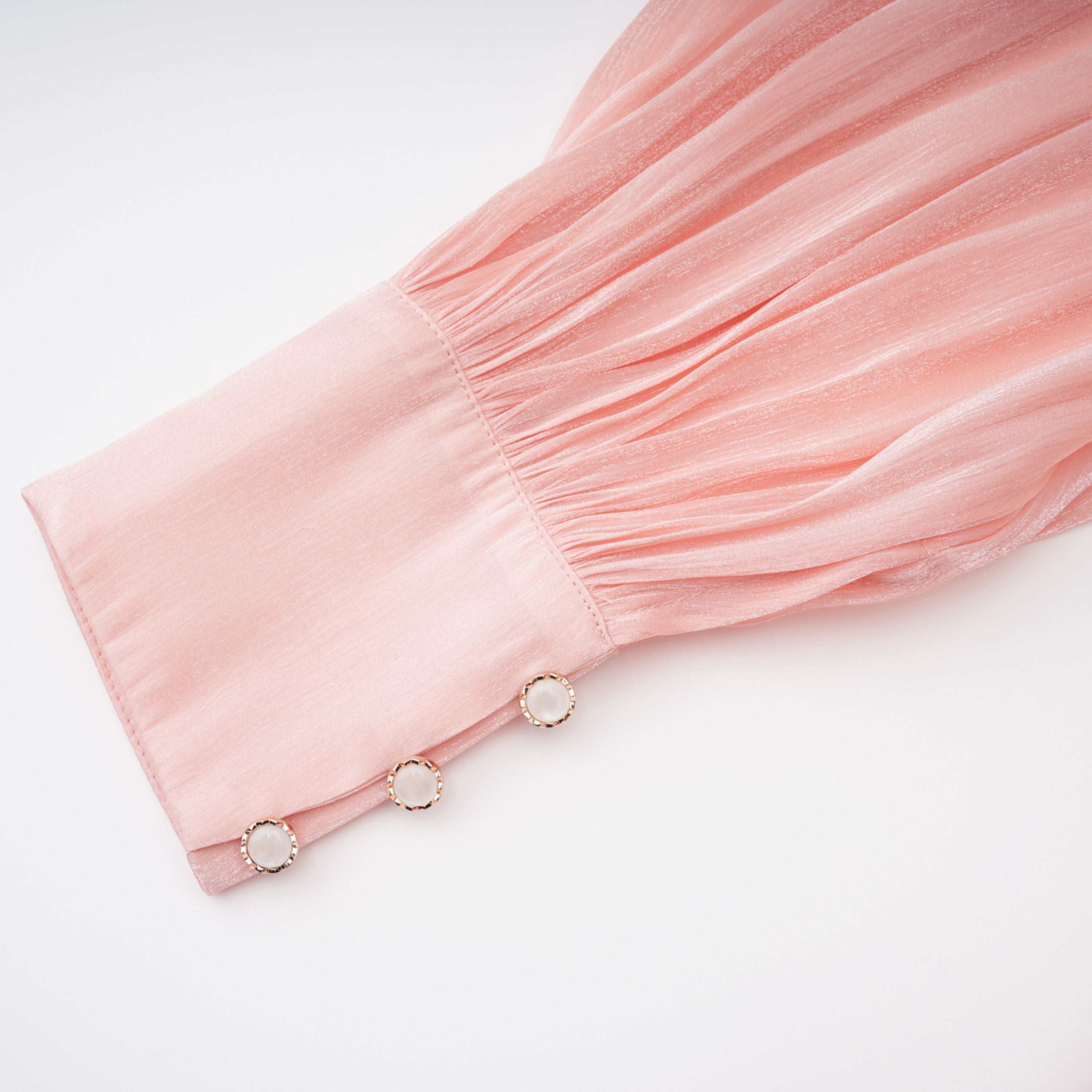 Emersyn Pink High-Neck Ruffled Detail Mini Dress (Final Sale-US Only)