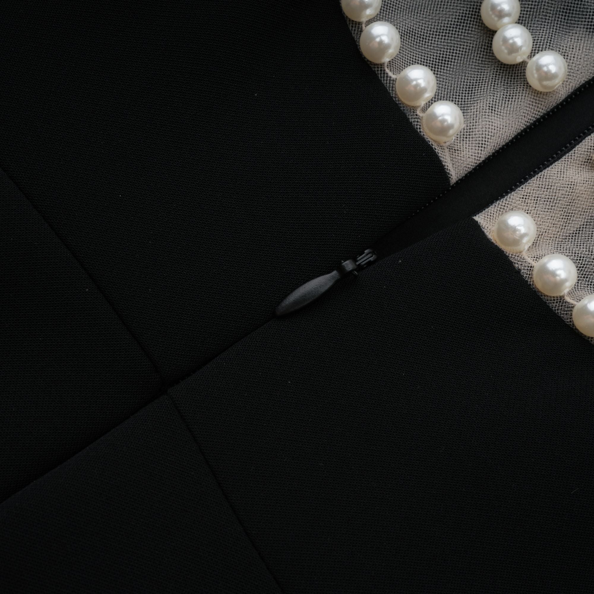 Danaé black faux-pearl-embellished mini dress (Final Sale-US Only)