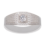 Radieuse Crystal Embellished Sterling Silver Ring