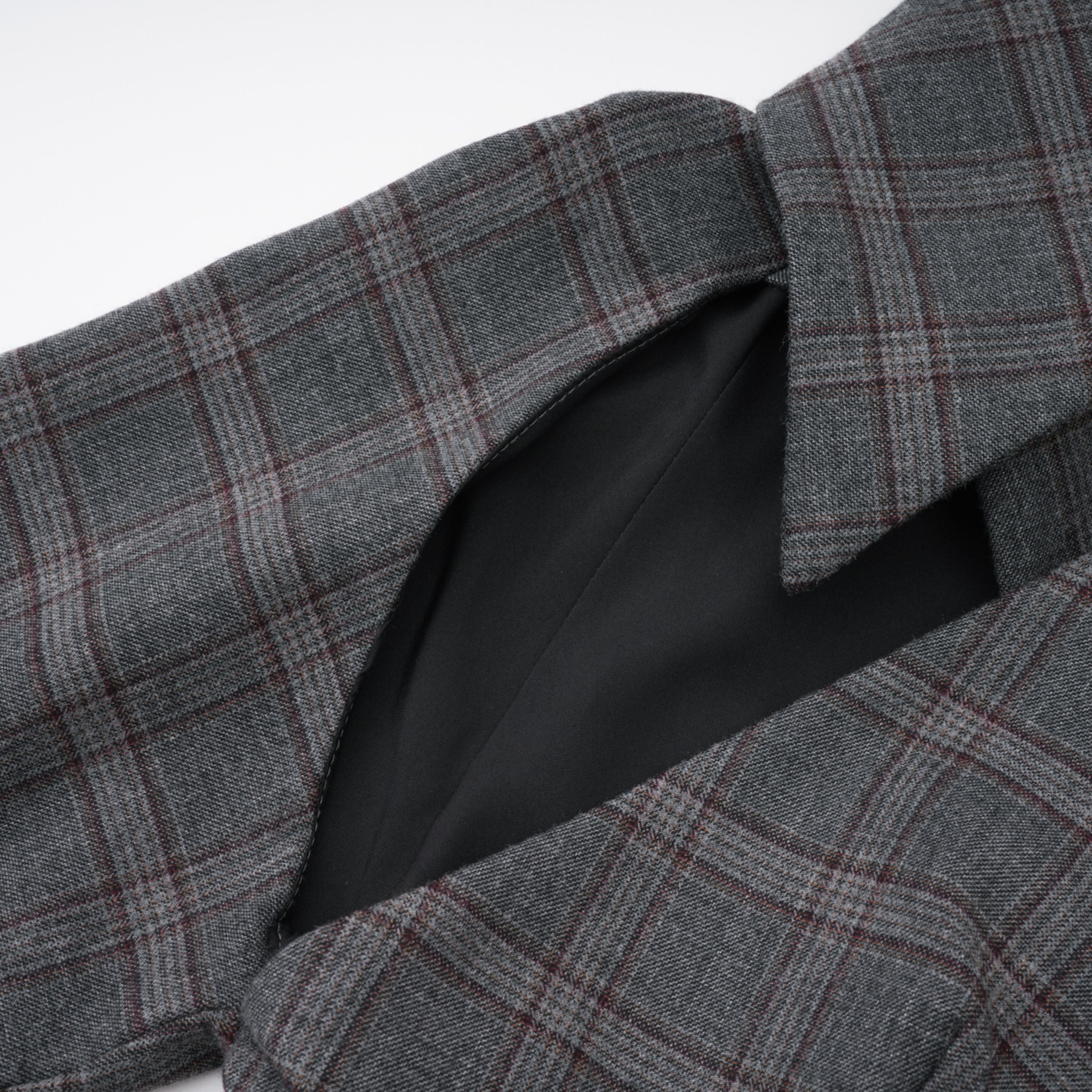 Serena Grey Cut Out Checked Blazer & Skirt Set