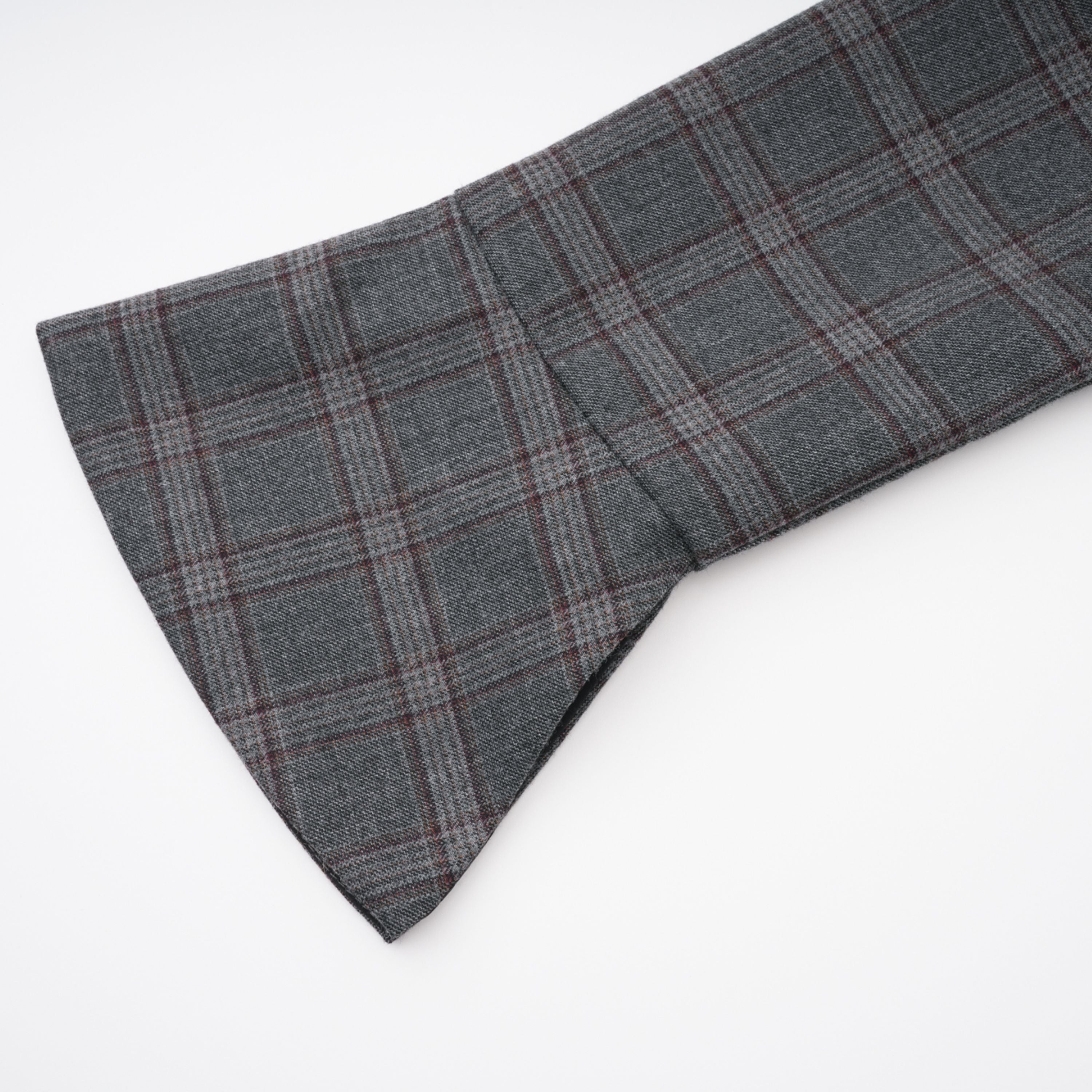 Serena Grey Cut Out Checked Blazer & Skirt Set