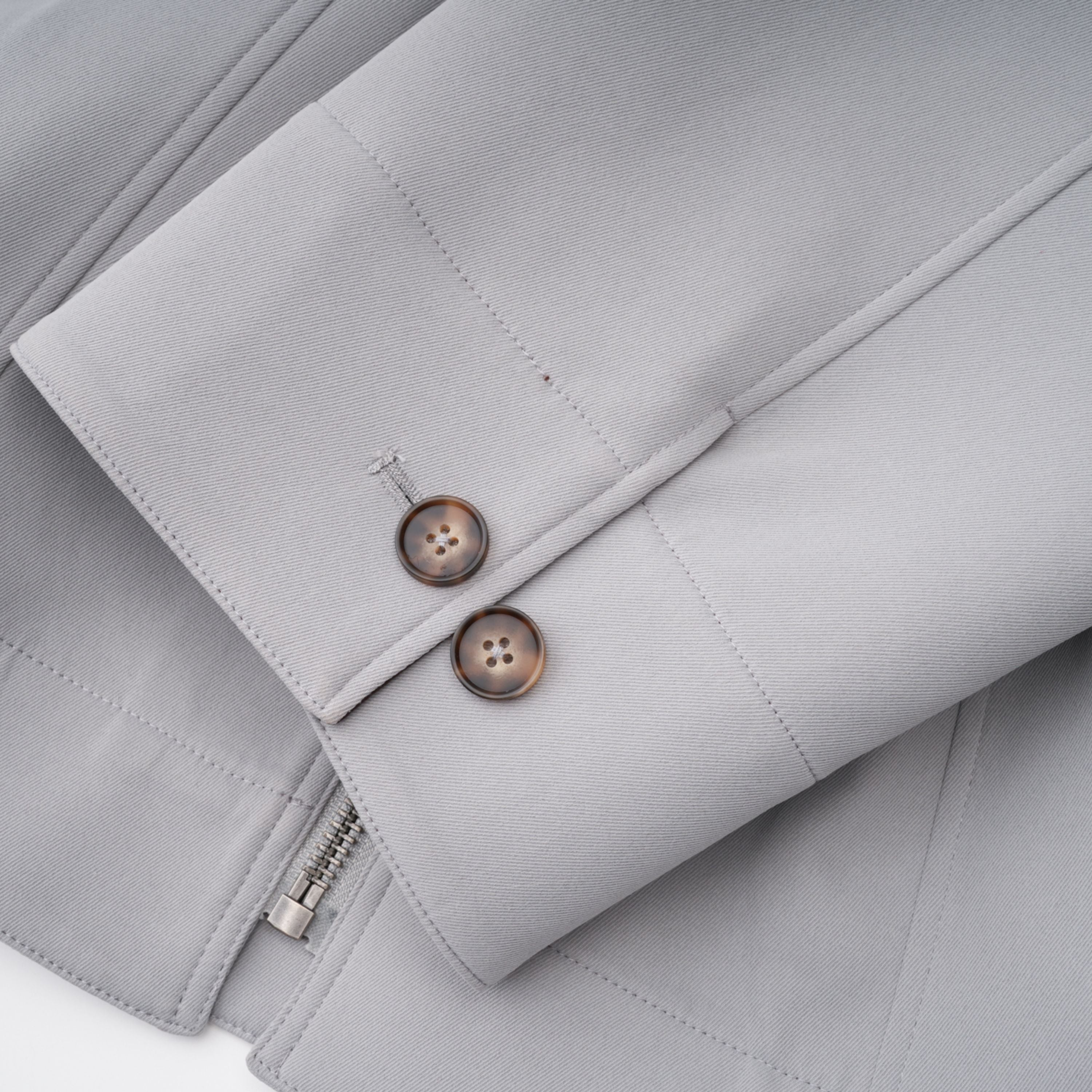 Vilma Grey Leather Collar Hunting Jacket