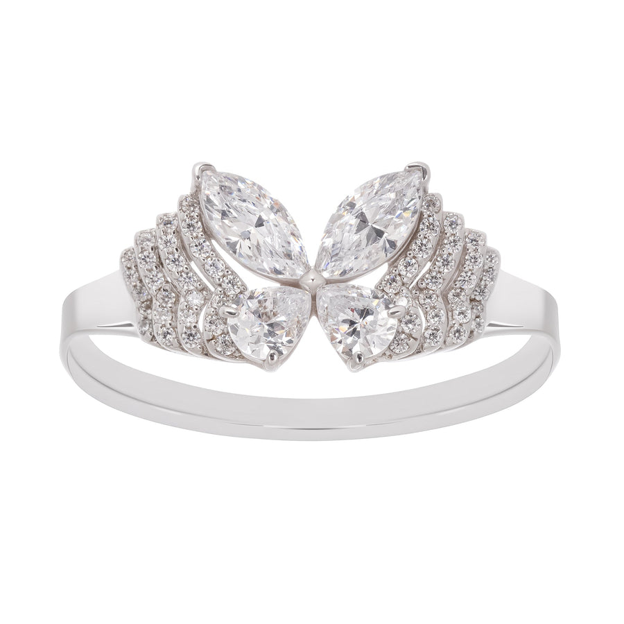 Zélie Sterling Silver Butterfly Shaped Gemstone Ring