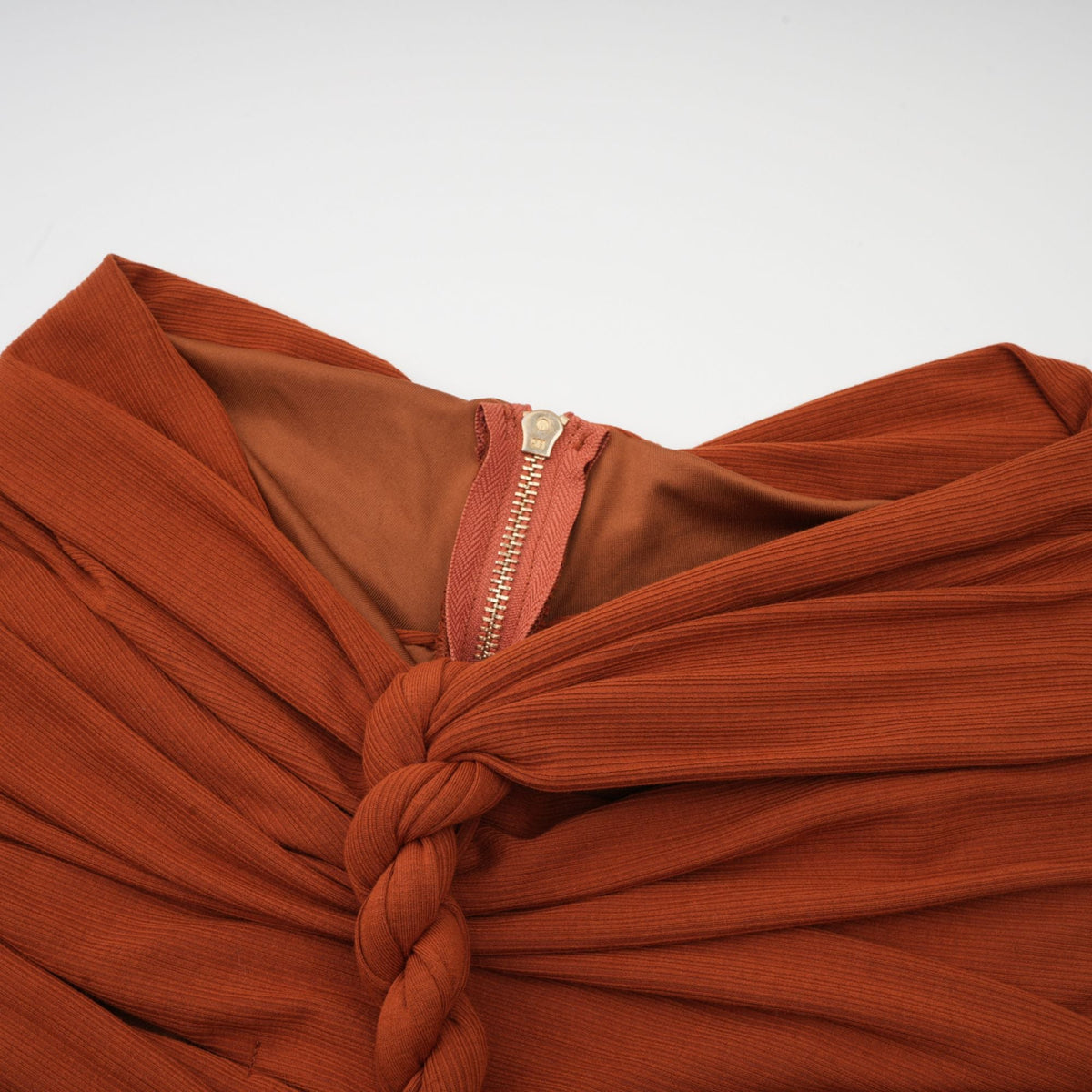 célestine brown twisted cut-out top & skirt matching set