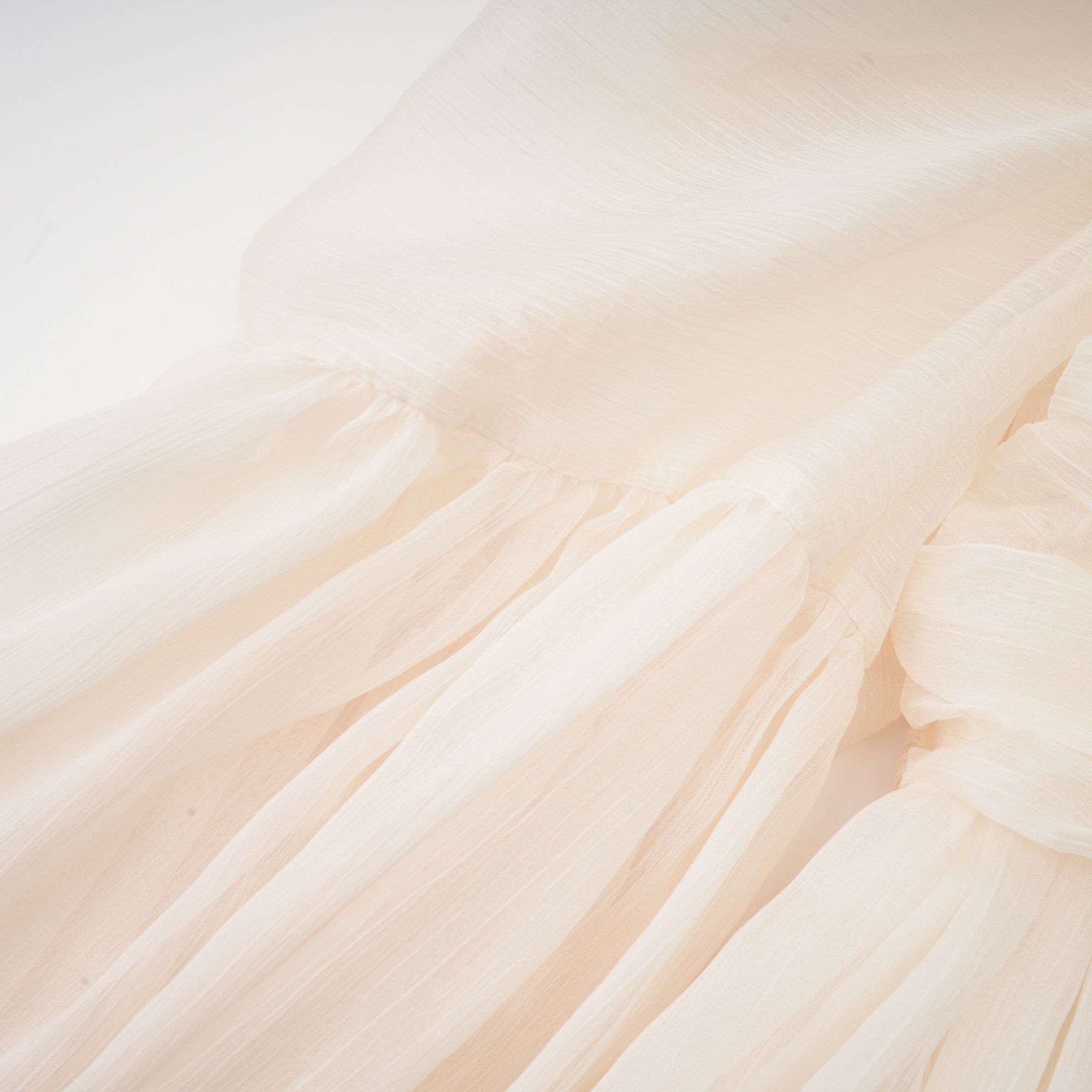 Thibaulte tuck-detail pleated tulle mini dress - White